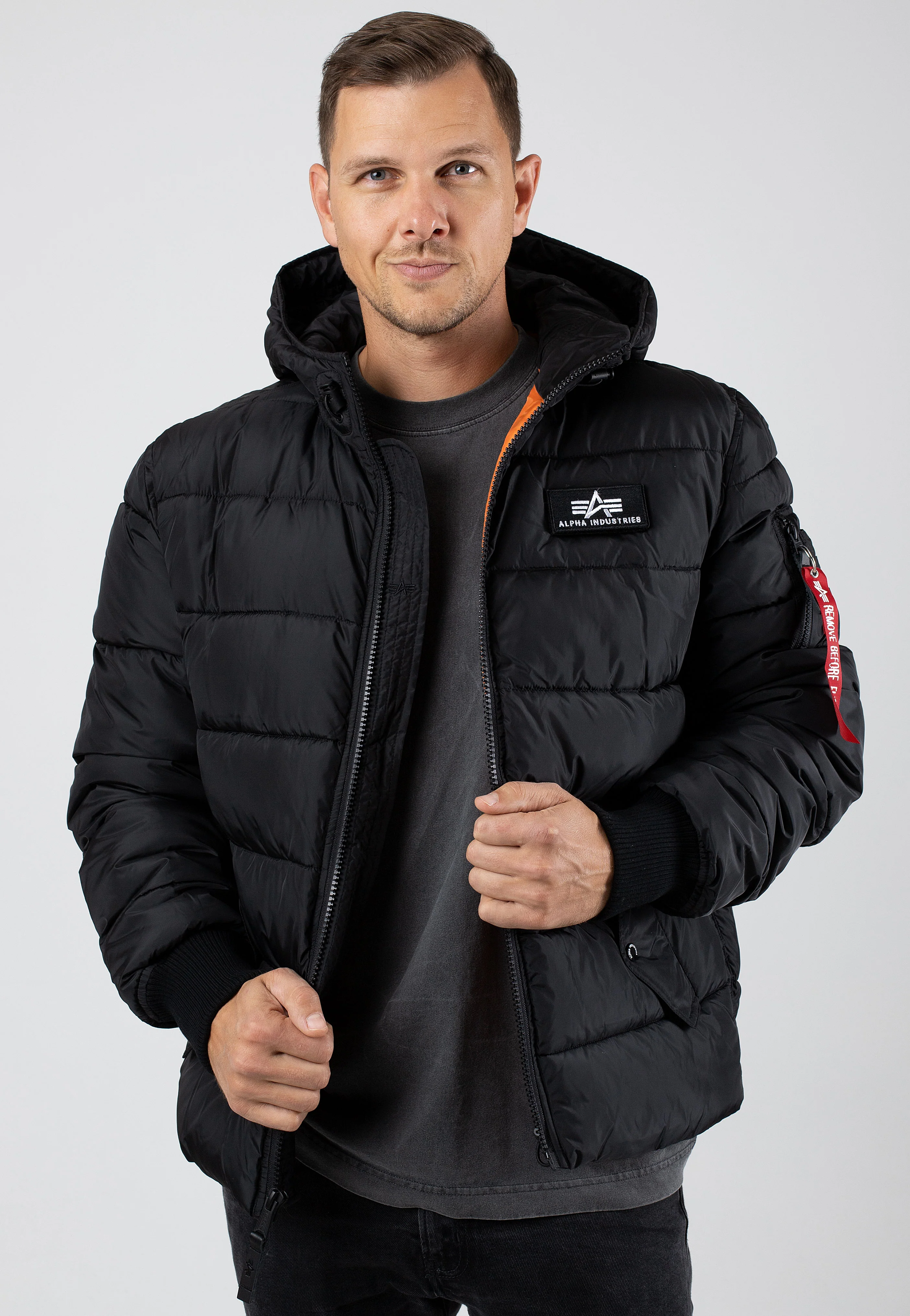 Hooded Puffer Alpha FD Black - Jacket - Image 9