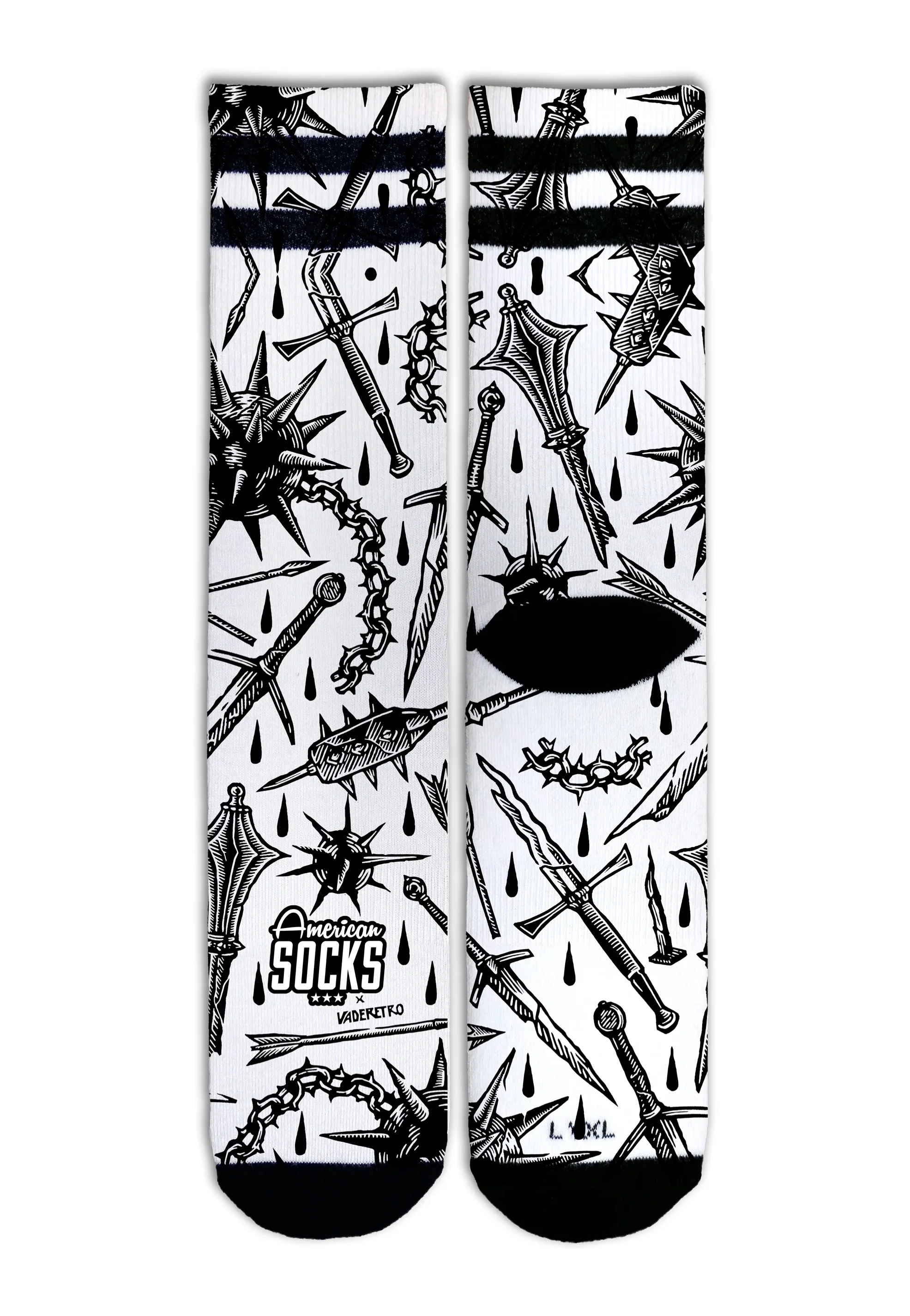 Medieval Mid High White - Socks - Image 2