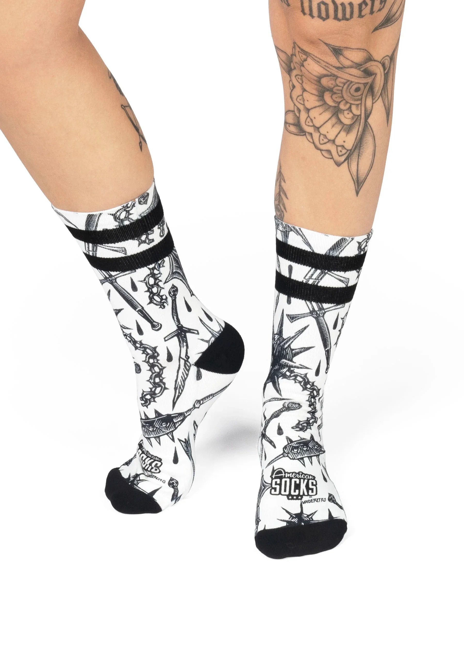Medieval Mid High White - Socks - Image 4