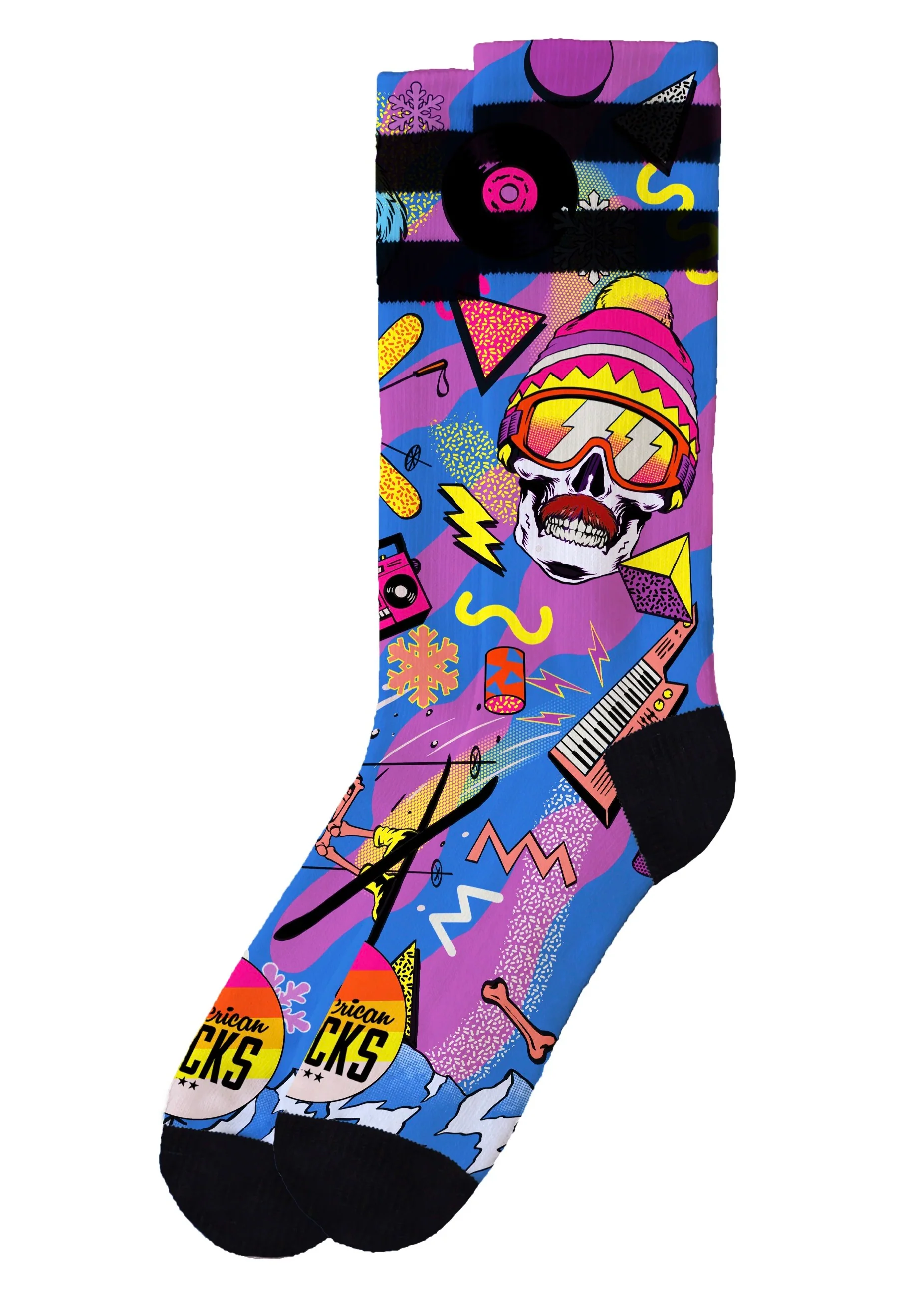 Retro Blizzard Mid High Pink - Socks - Image 2