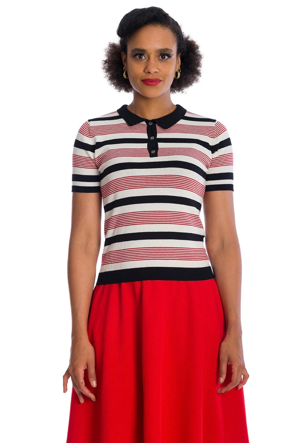 Audry Stripe Red - Polo - Image 3