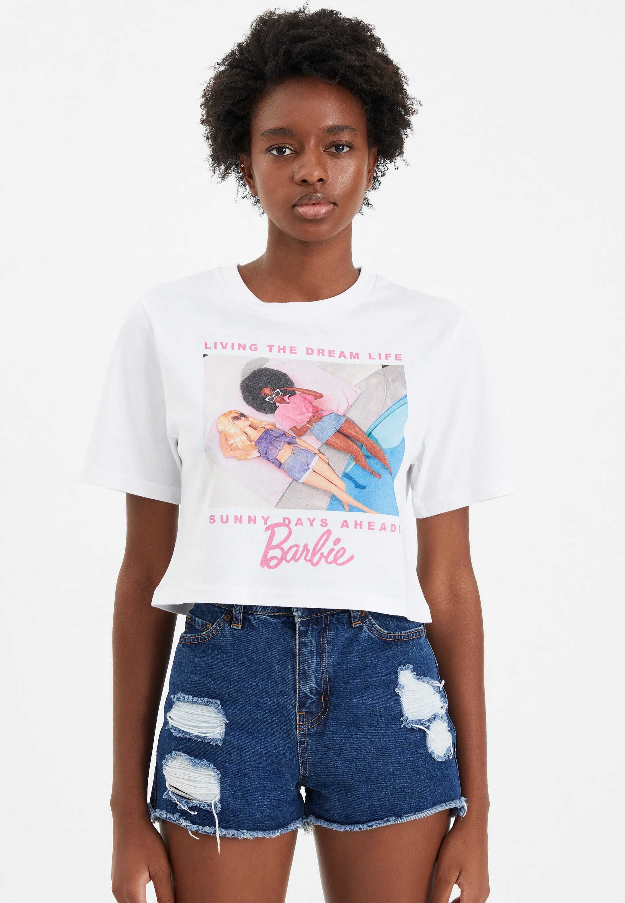 Sunny Days Ahead Oversized Crop White - T-Shirt - Image 4