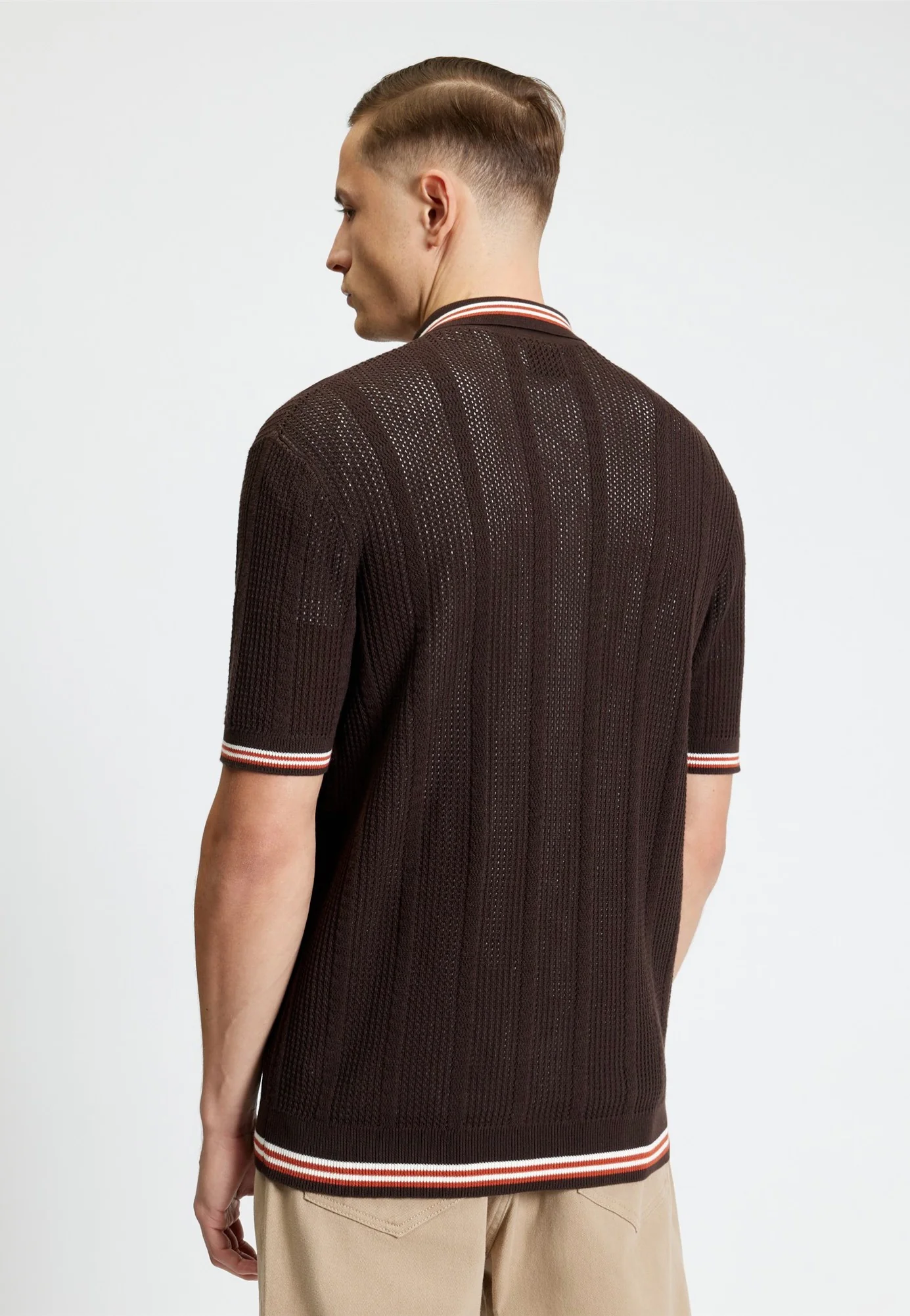 Open Texture Button Through Coffee - Shirt - Image 2