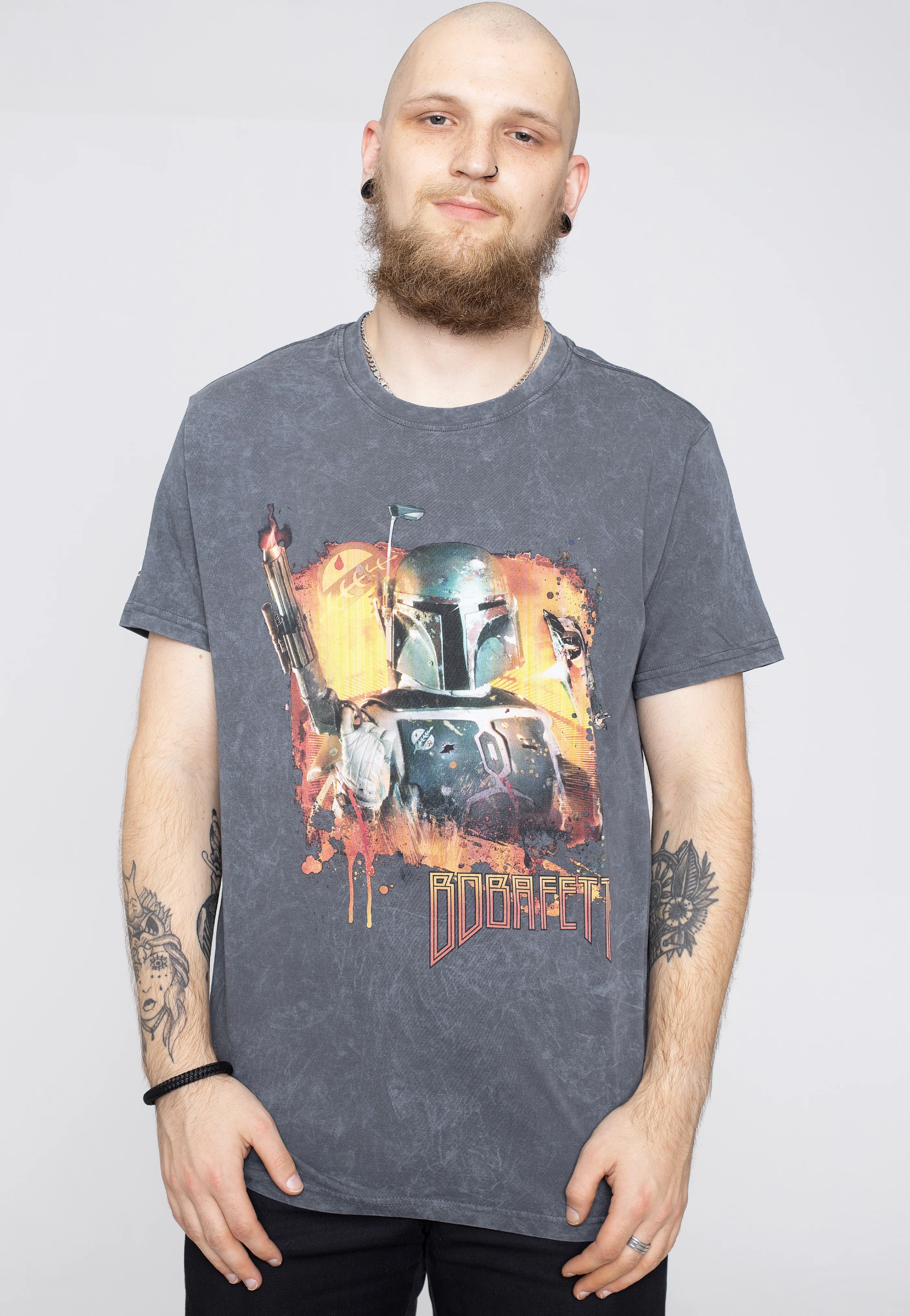Boba Acid Wash Grey - T-Shirt