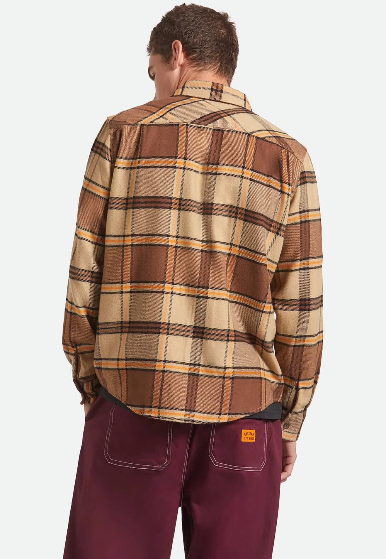 Bowery Flannel Sand/Pinecone/Solar Orange - Shirt - Image 4