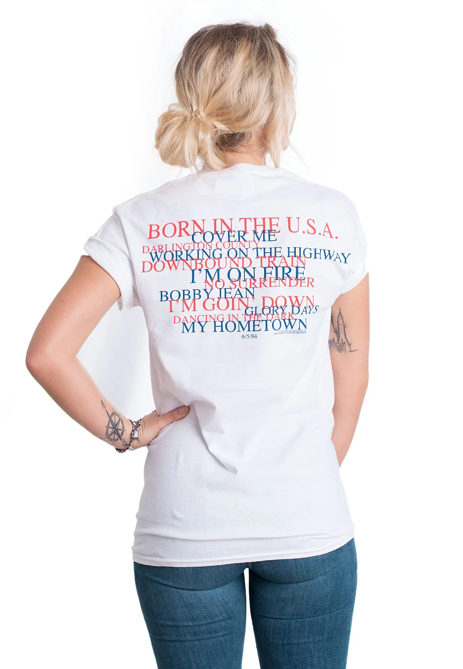 Born In The USA White - T-Shirt - Image 6