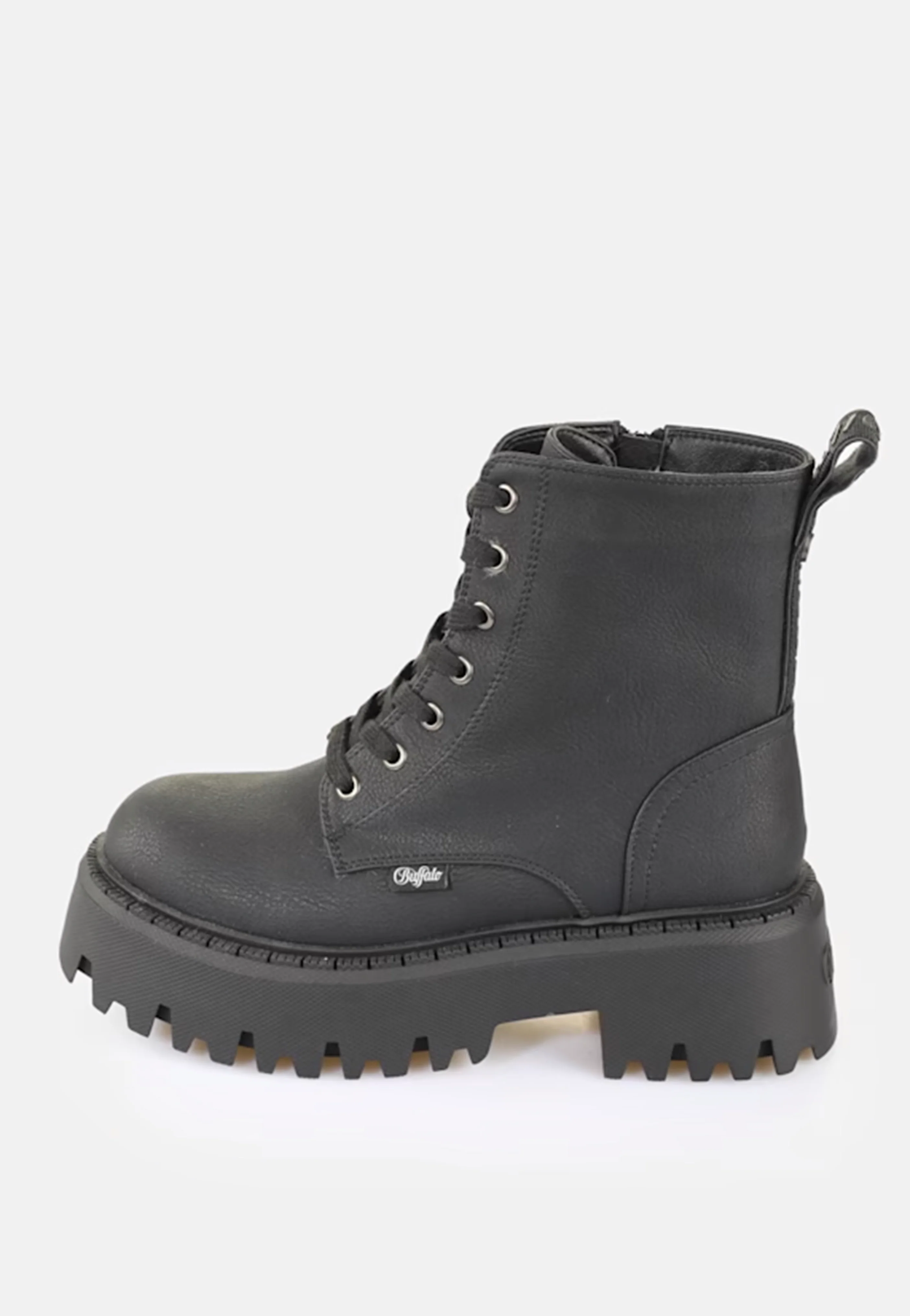 Aspen Lace Up Warm Vegan Nubuck Black - Girl Shoes - Image 2