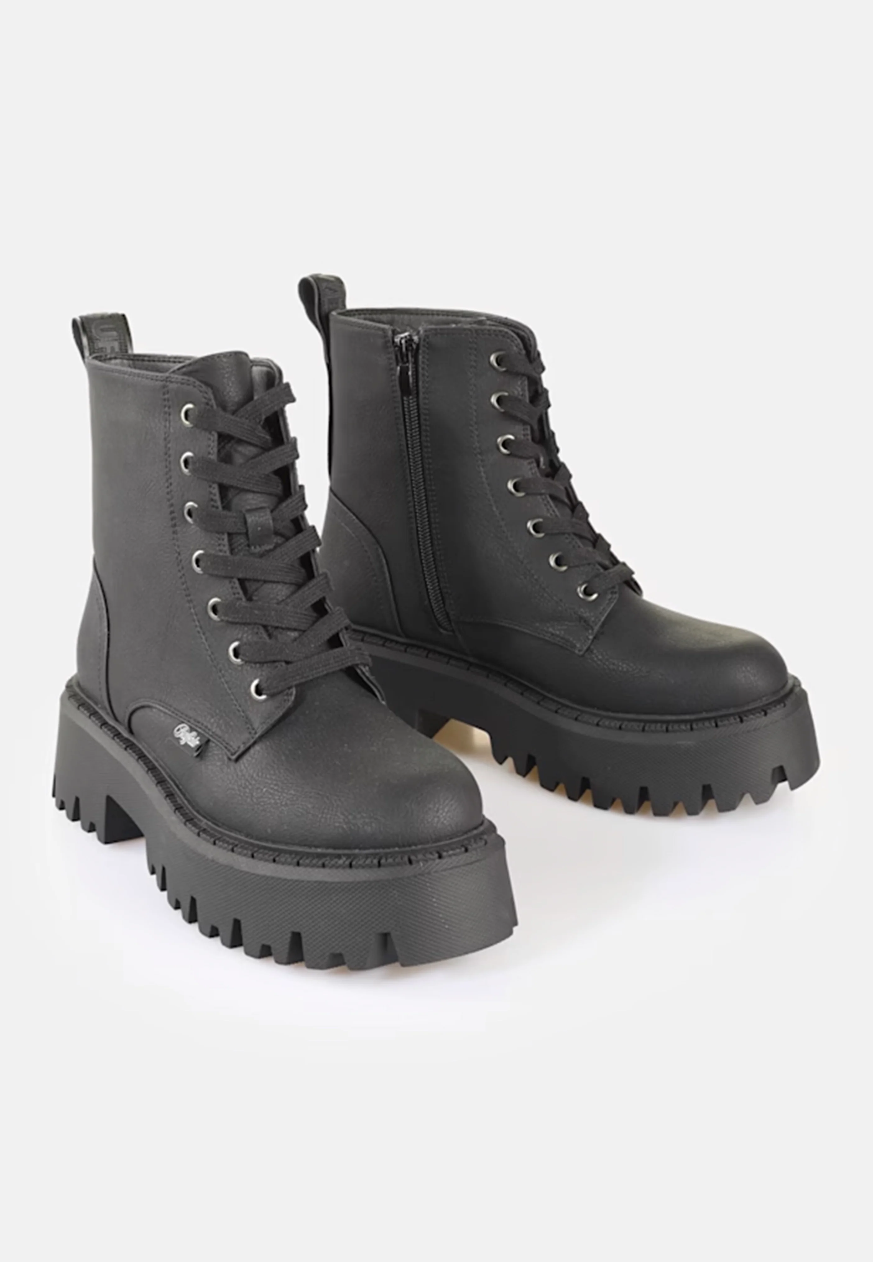 Aspen Lace Up Warm Vegan Nubuck Black - Girl Shoes - Image 4
