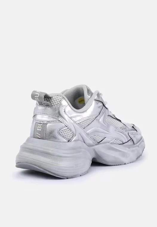 Gianna One Vegan Nappa/Mesh Silver - Girl Shoes - Image 4
