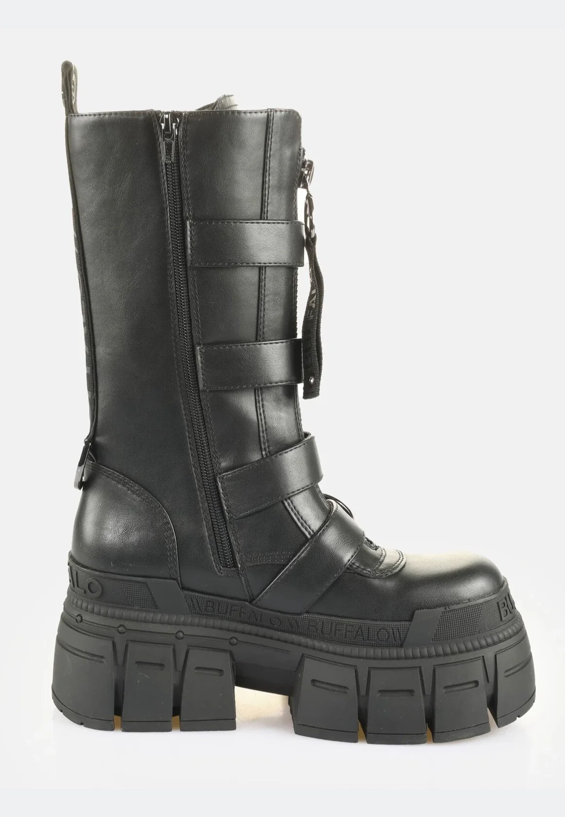 Gospher Biker Hi Zip Vegan Nappa Black - Girl Shoes - Image 8
