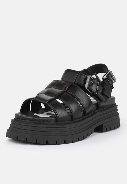 Lennox Fisher Vegan Nappa Black - Girl Sandals - Image 2