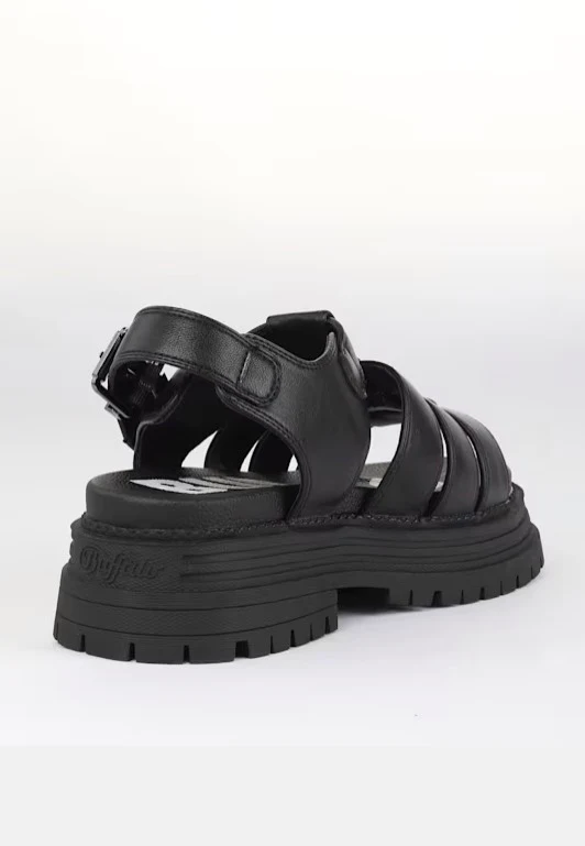Lennox Fisher Vegan Nappa Black - Girl Sandals - Image 3