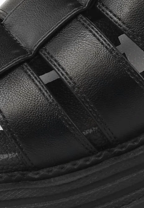 Lennox Fisher Vegan Nappa Black - Girl Sandals - Image 4
