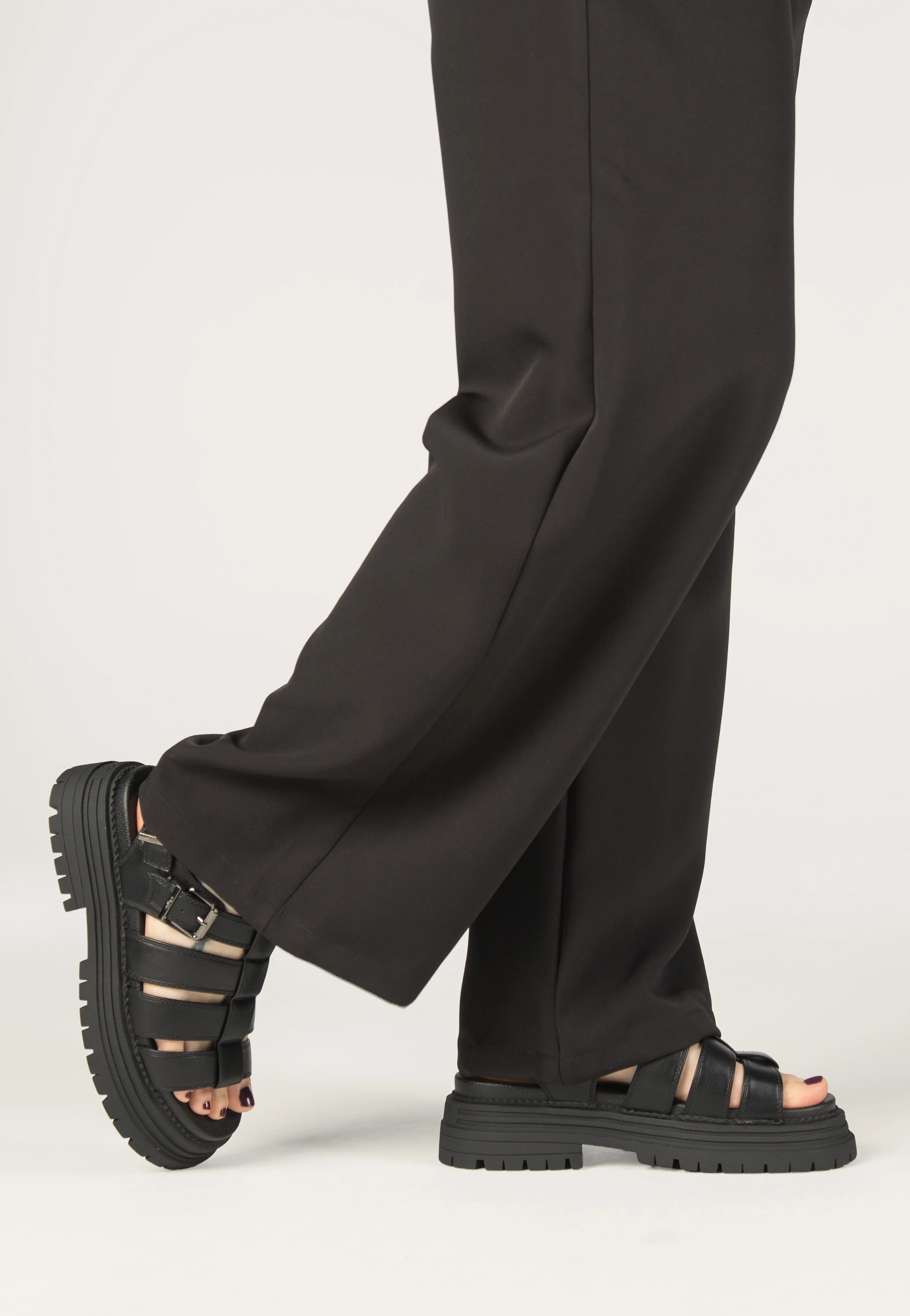 Lennox Fisher Vegan Nappa Black - Girl Sandals - Image 6
