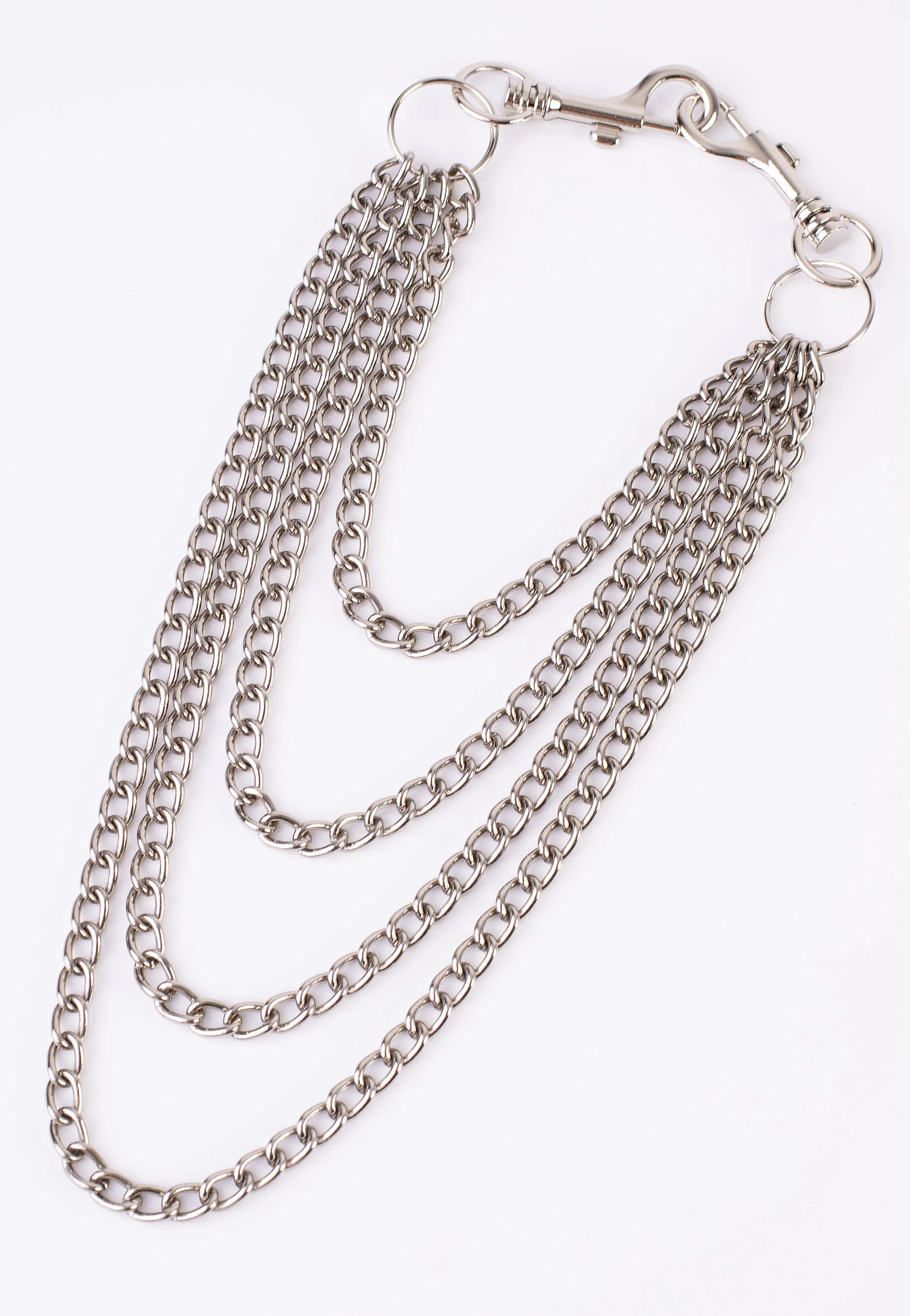 4 Row Metal W 2 Large Rings - Jeans Chain - Image 2