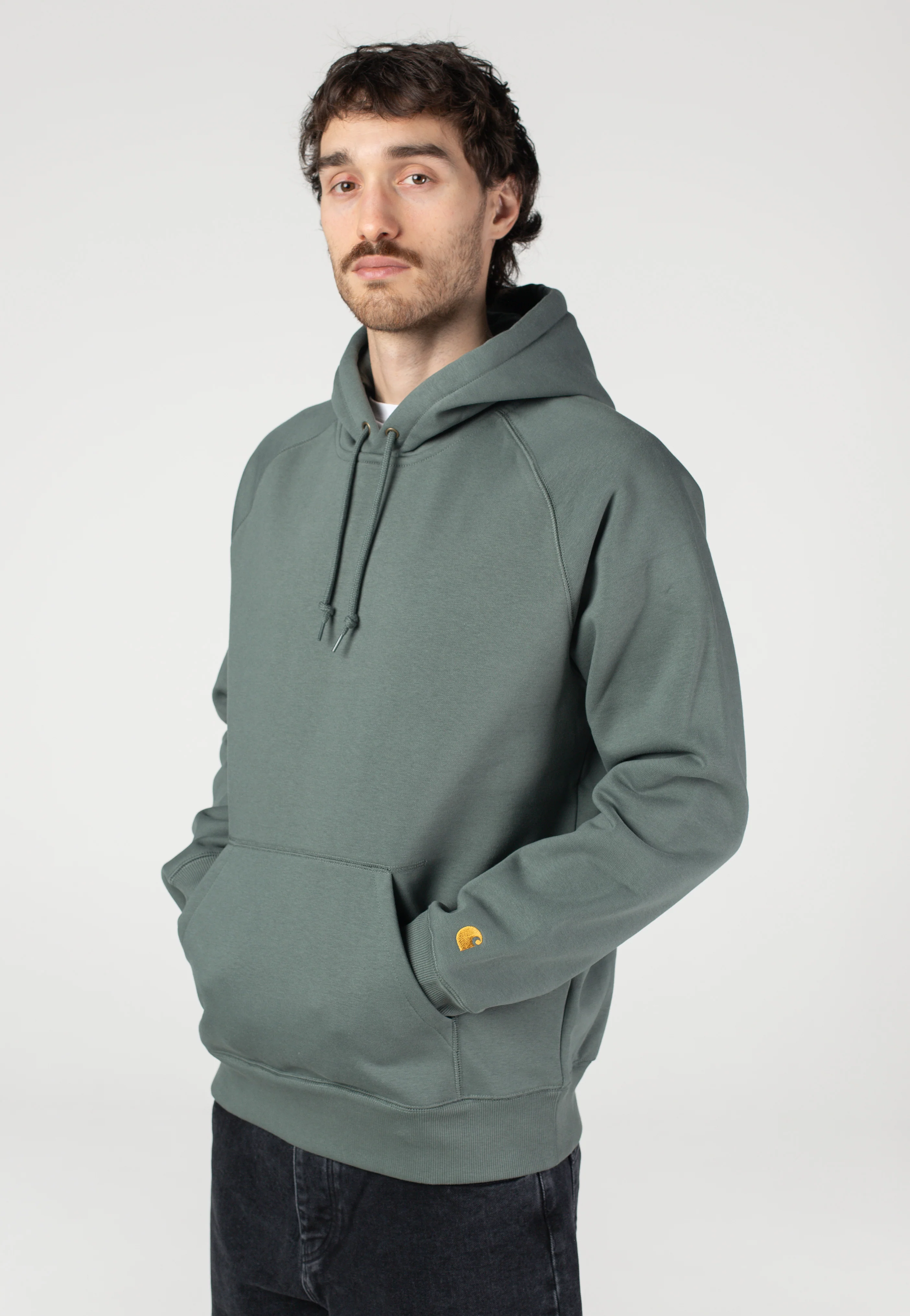 Hooded Chase Velvet Green/Gold - Hoodie