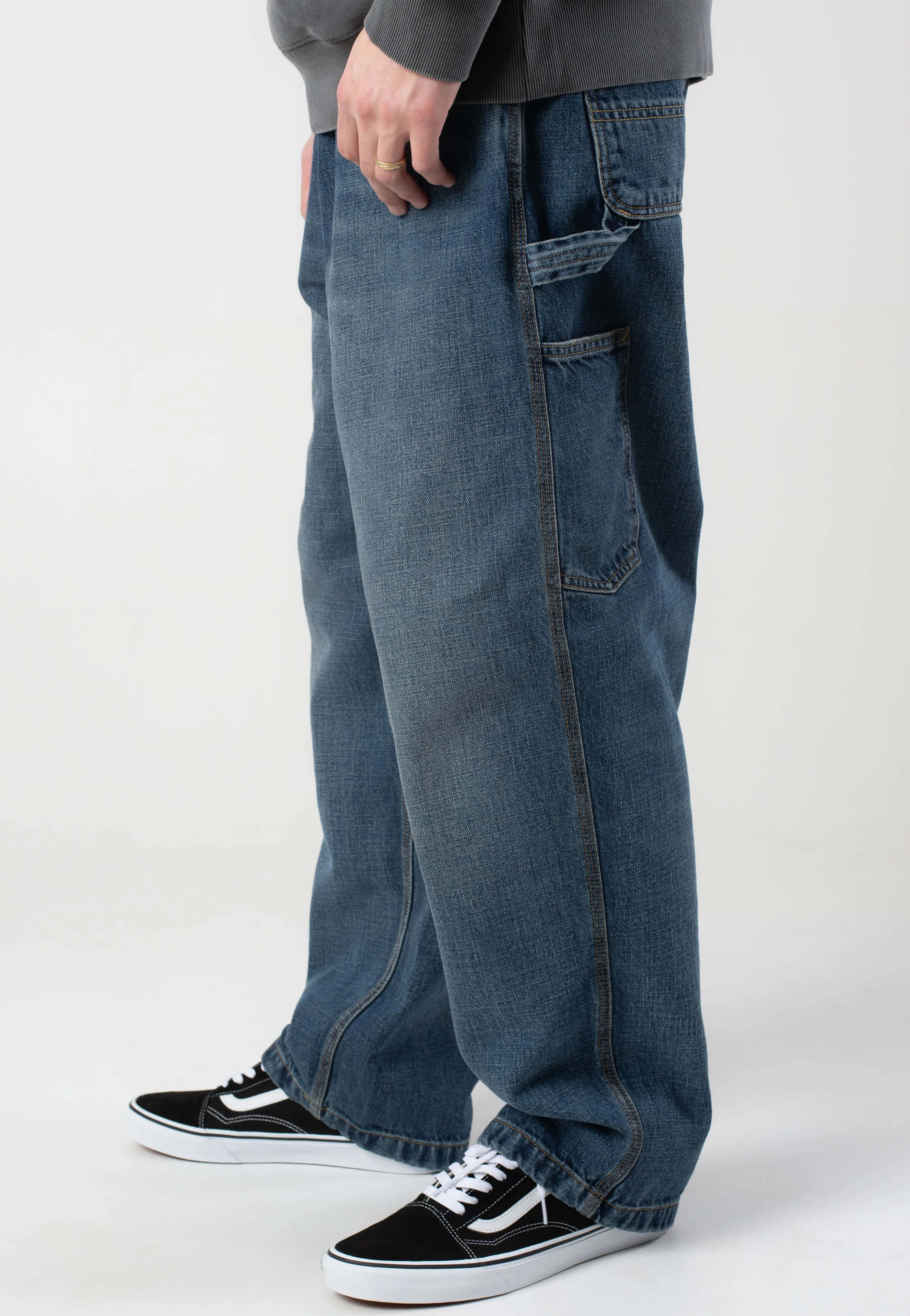 OG Single Knee Dark Used Wash Blue - Pants - Image 7