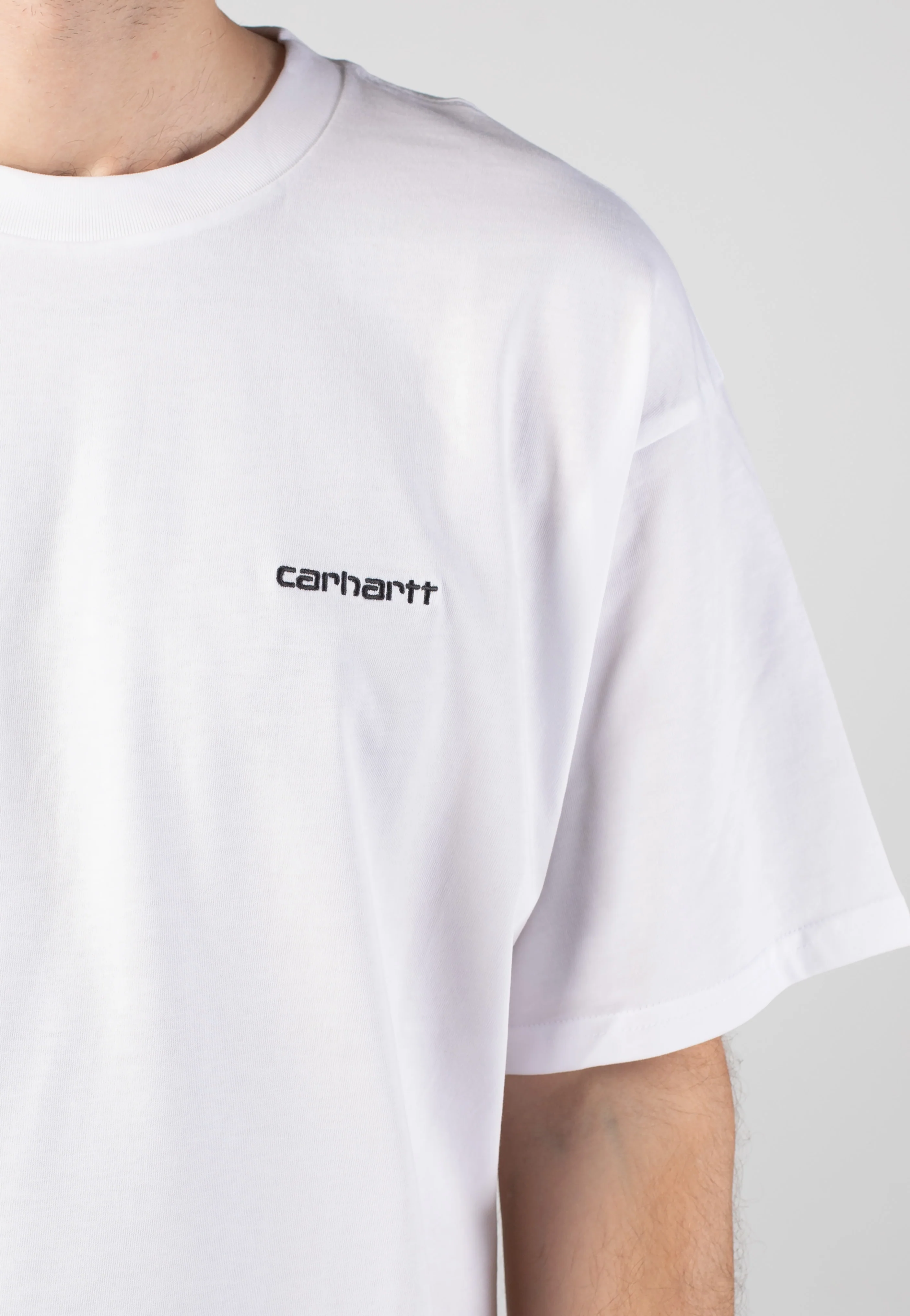Script Embroidery White/Black - T-Shirt - Image 3