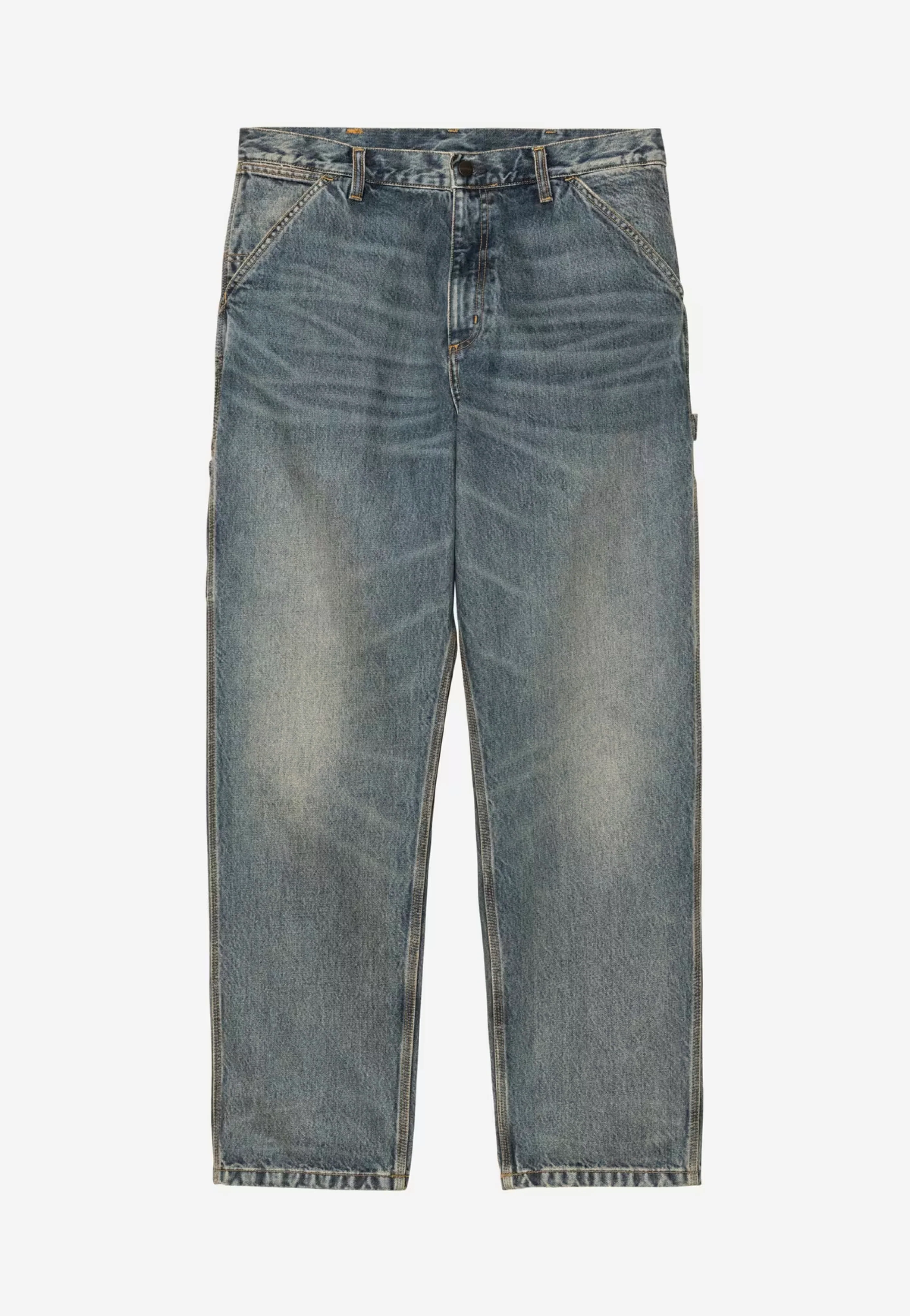 Single Knee Worn Used Wash Blue - Pants - Image 6