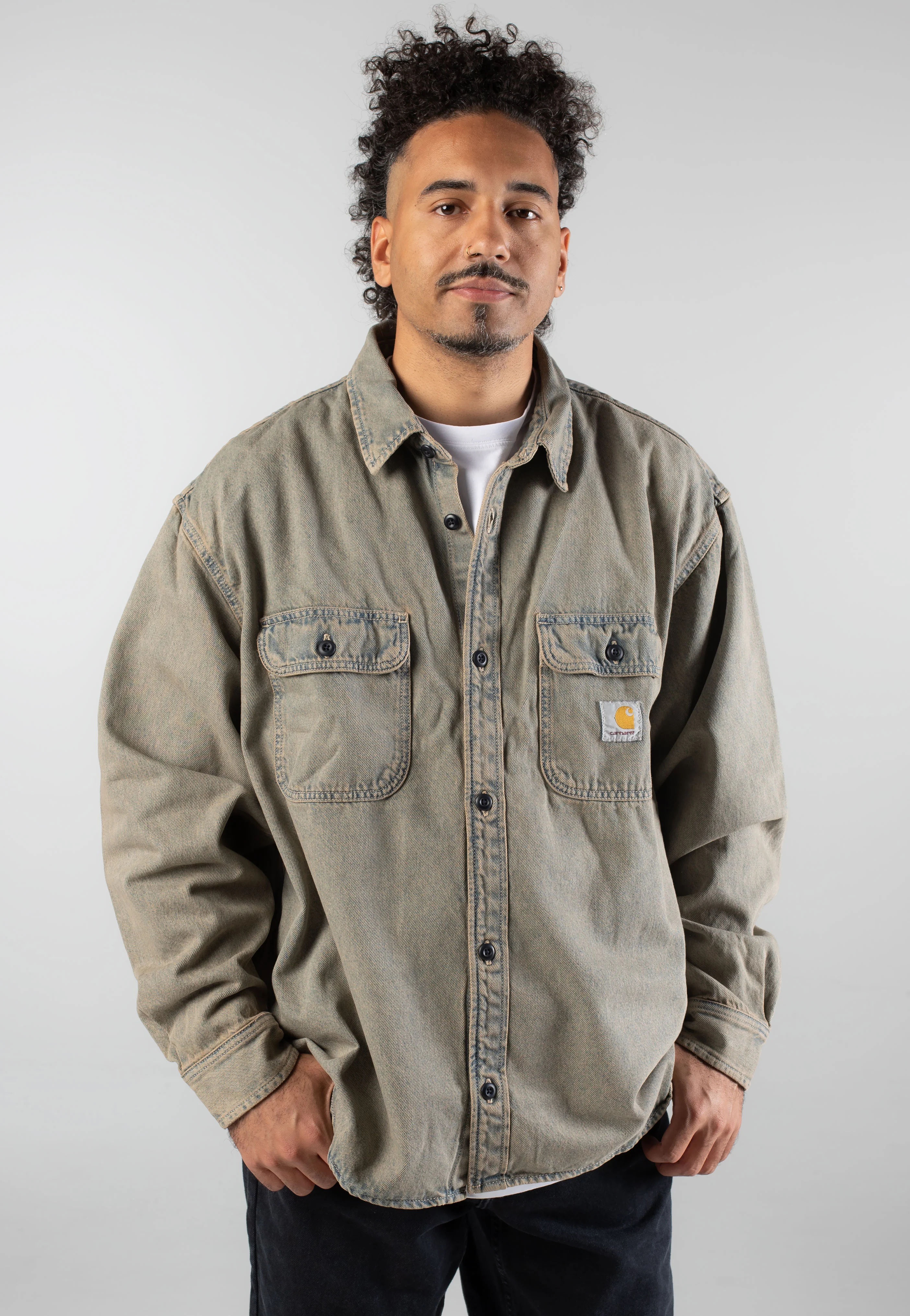 Tigan Shirt Denim Blue/Leather - Jacket - Image 6