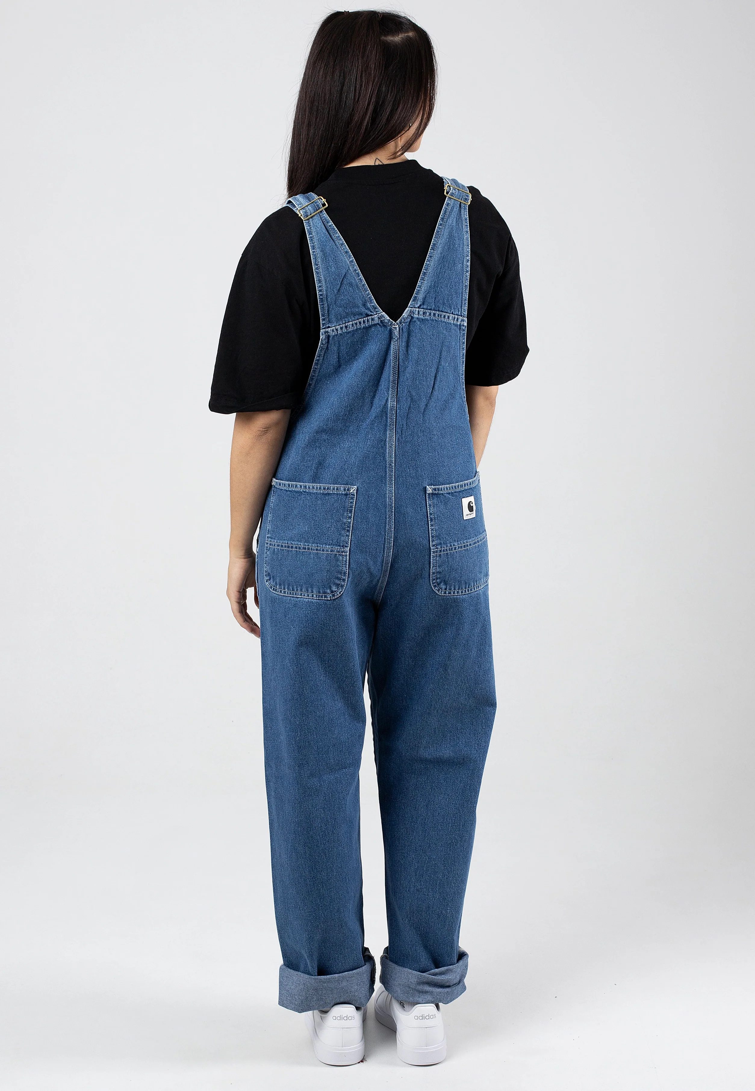 W' Bib Overall Straight Stone Washed Blue - Dungarees - Image 5