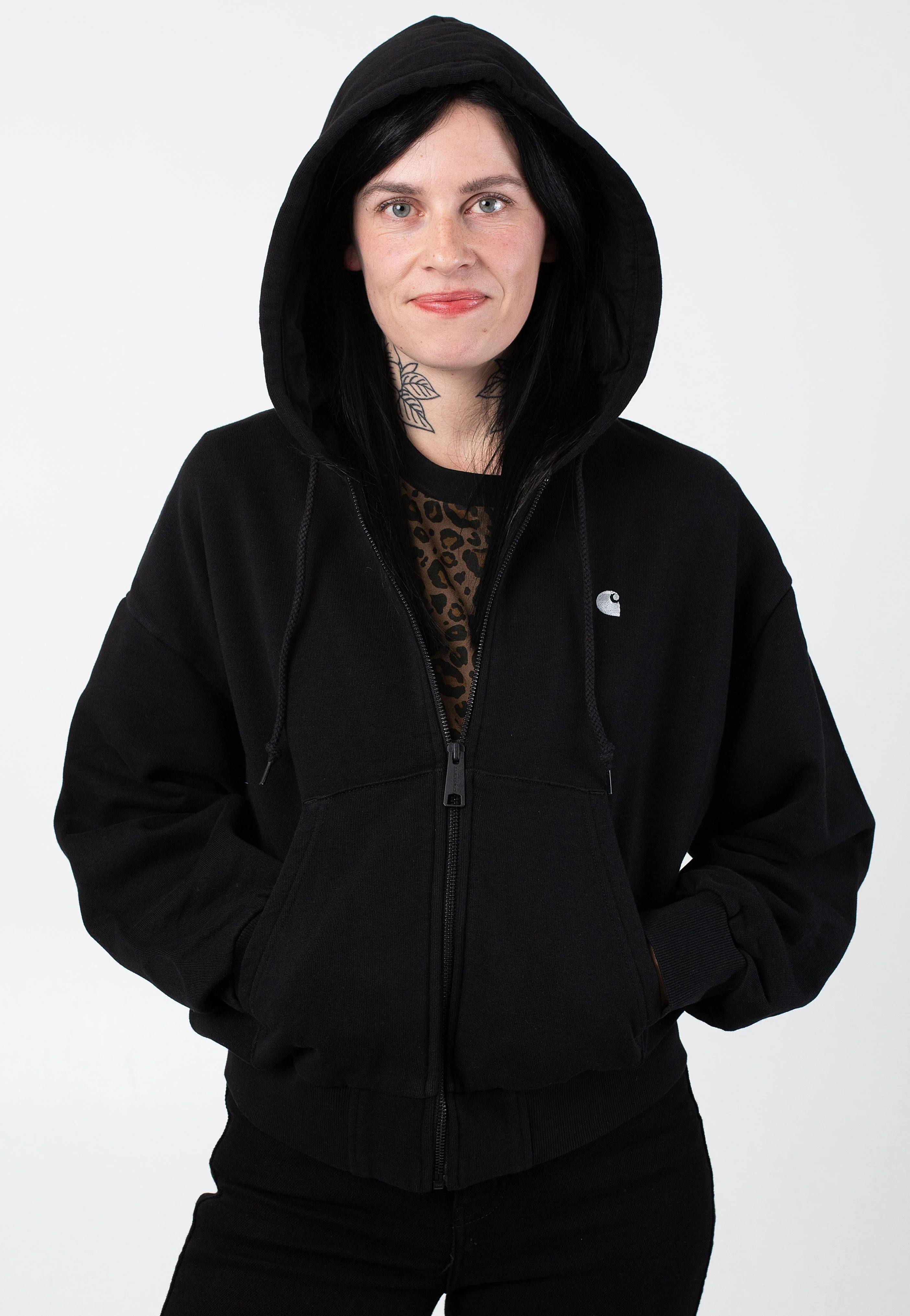 W' Hooded Casey Black/Silver - Zipper - Image 3