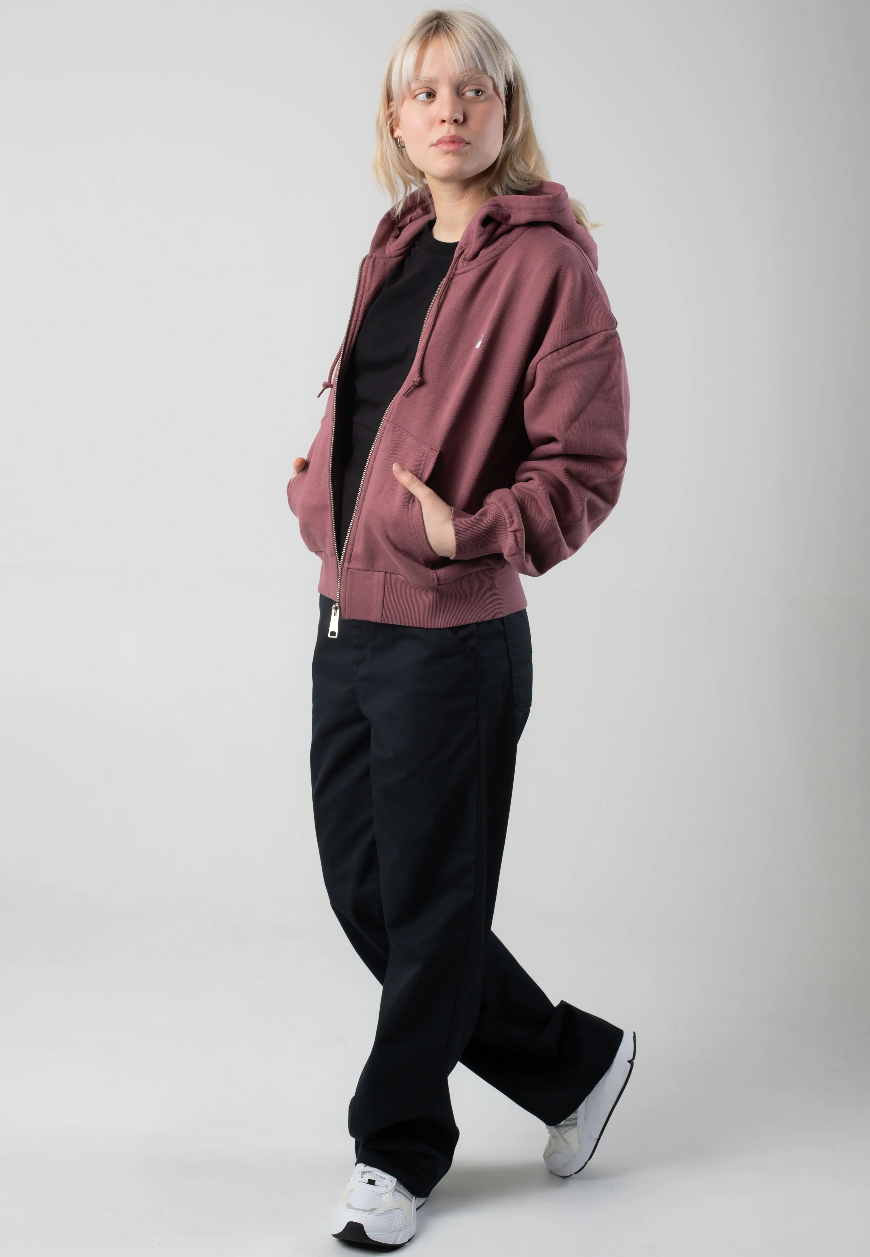 W' Hooded Casey Dusky Pink/Silver - Zipper