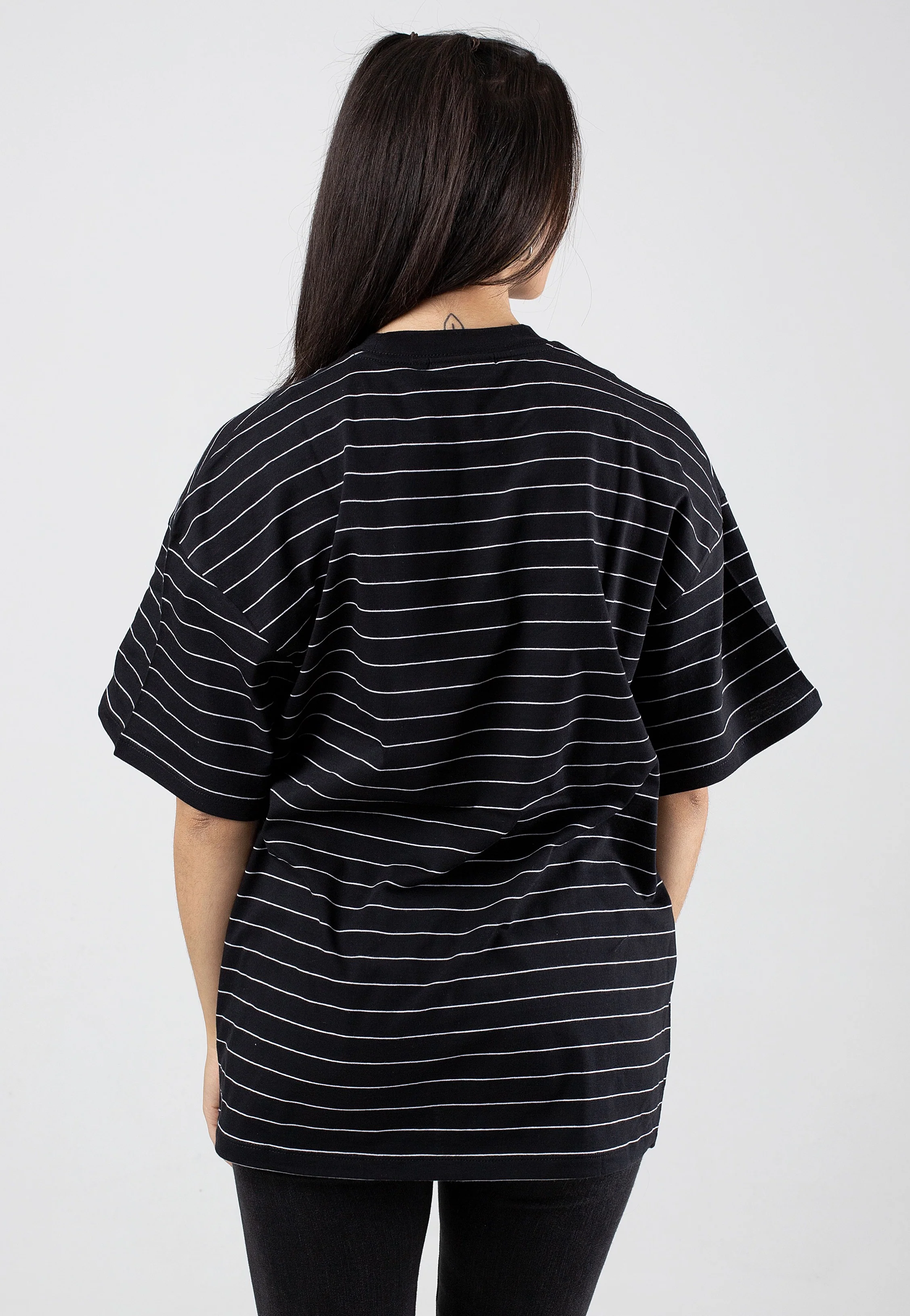 W' Orlean Spree Orlean Stripe Horizontal/Black/White - T-Shirt - Image 4