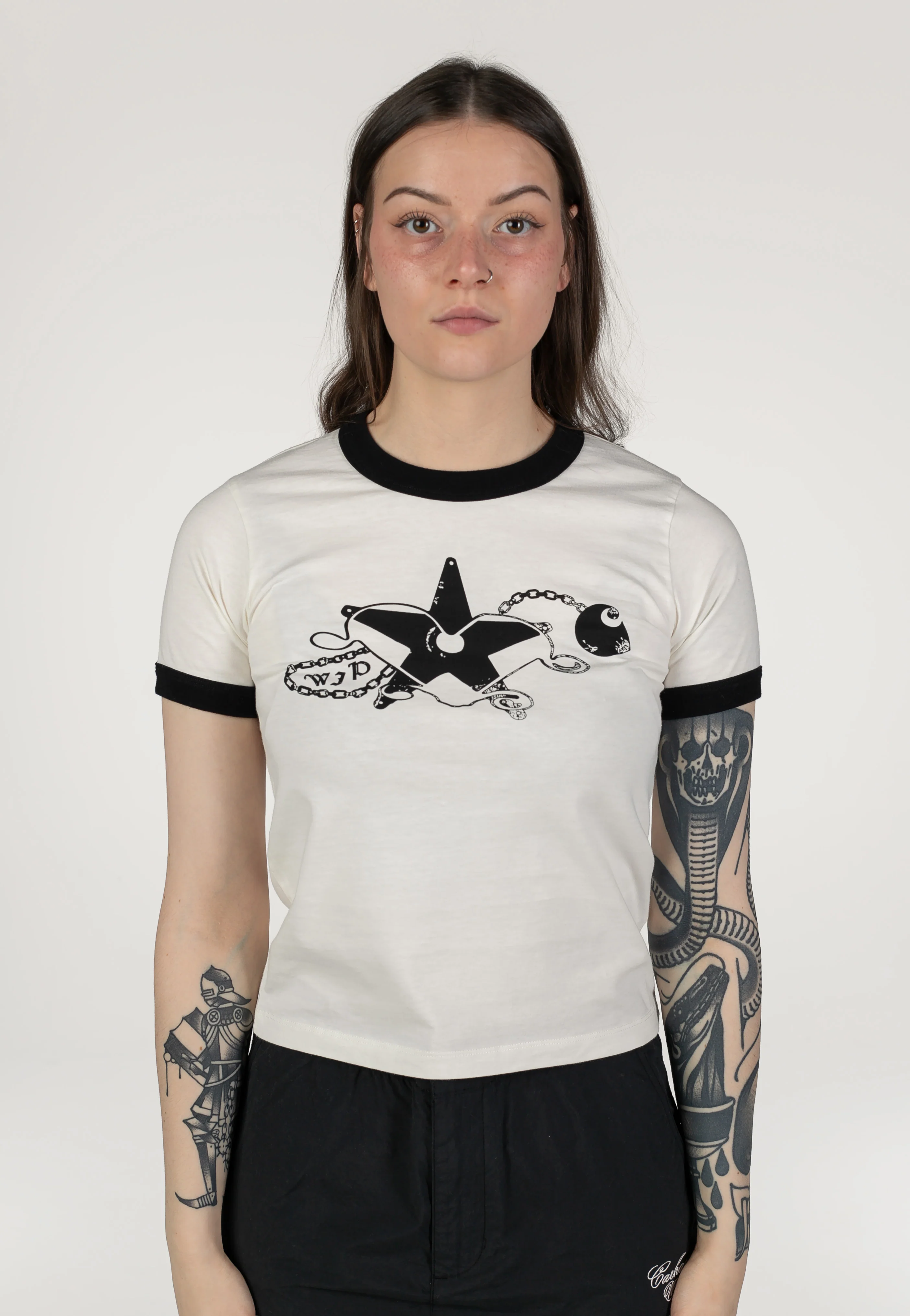 W' Outlaw Star Ringer Heavy Stone Wash Wax/Black - T-Shirt