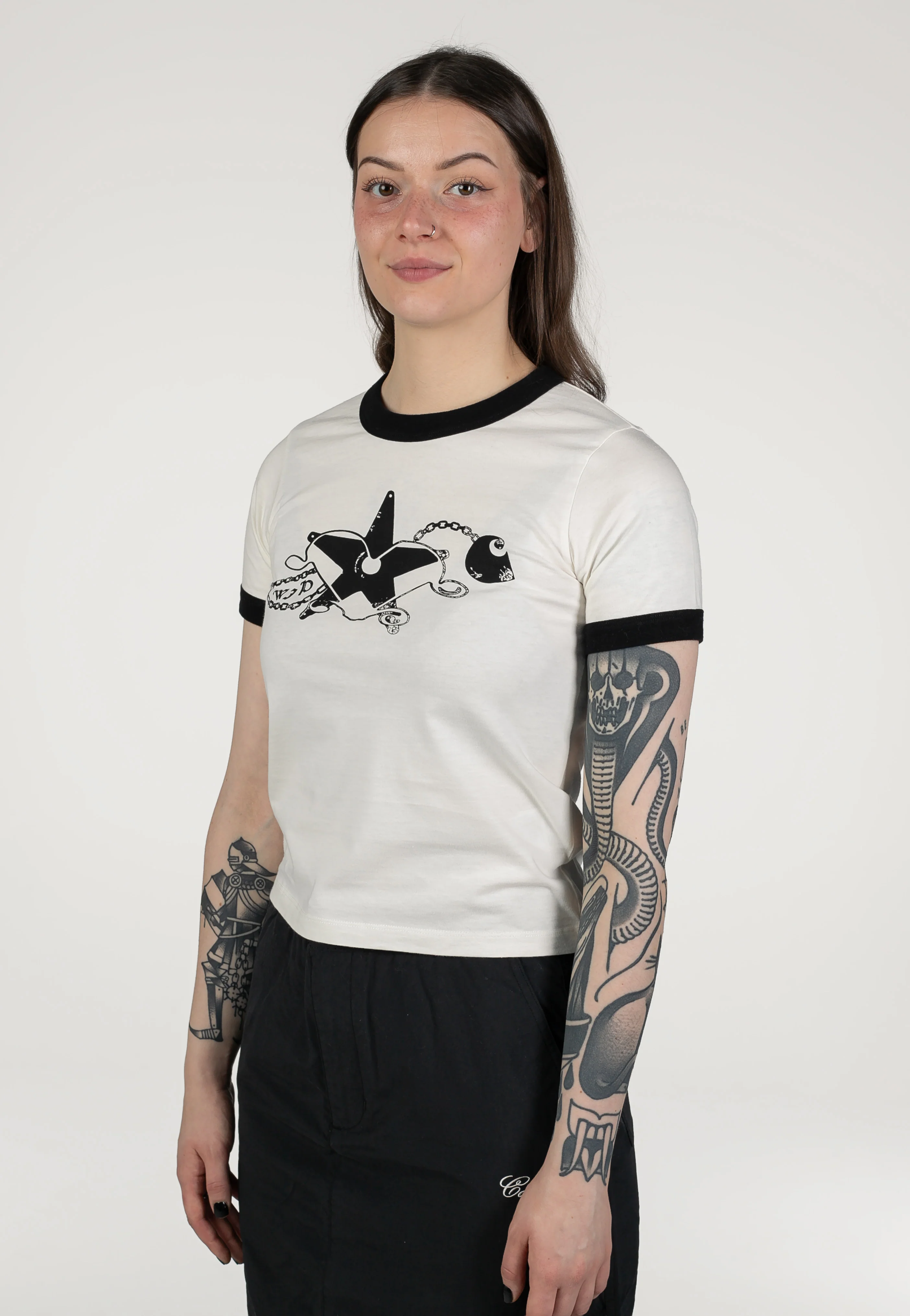 W' Outlaw Star Ringer Heavy Stone Wash Wax/Black - T-Shirt - Image 5