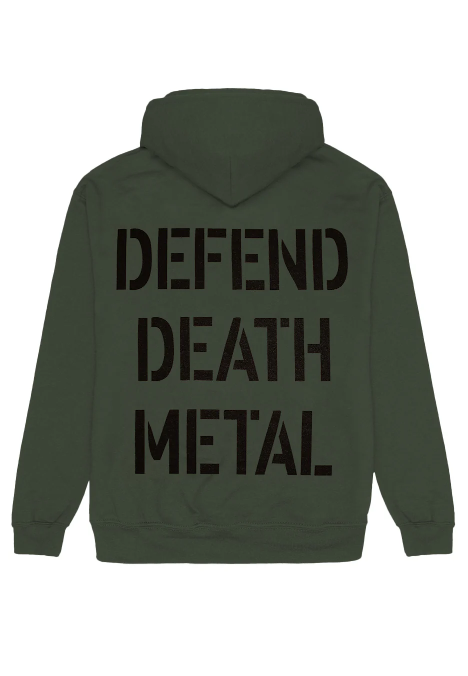 Defend Death Metal Military Green - Hoodie - Image 2