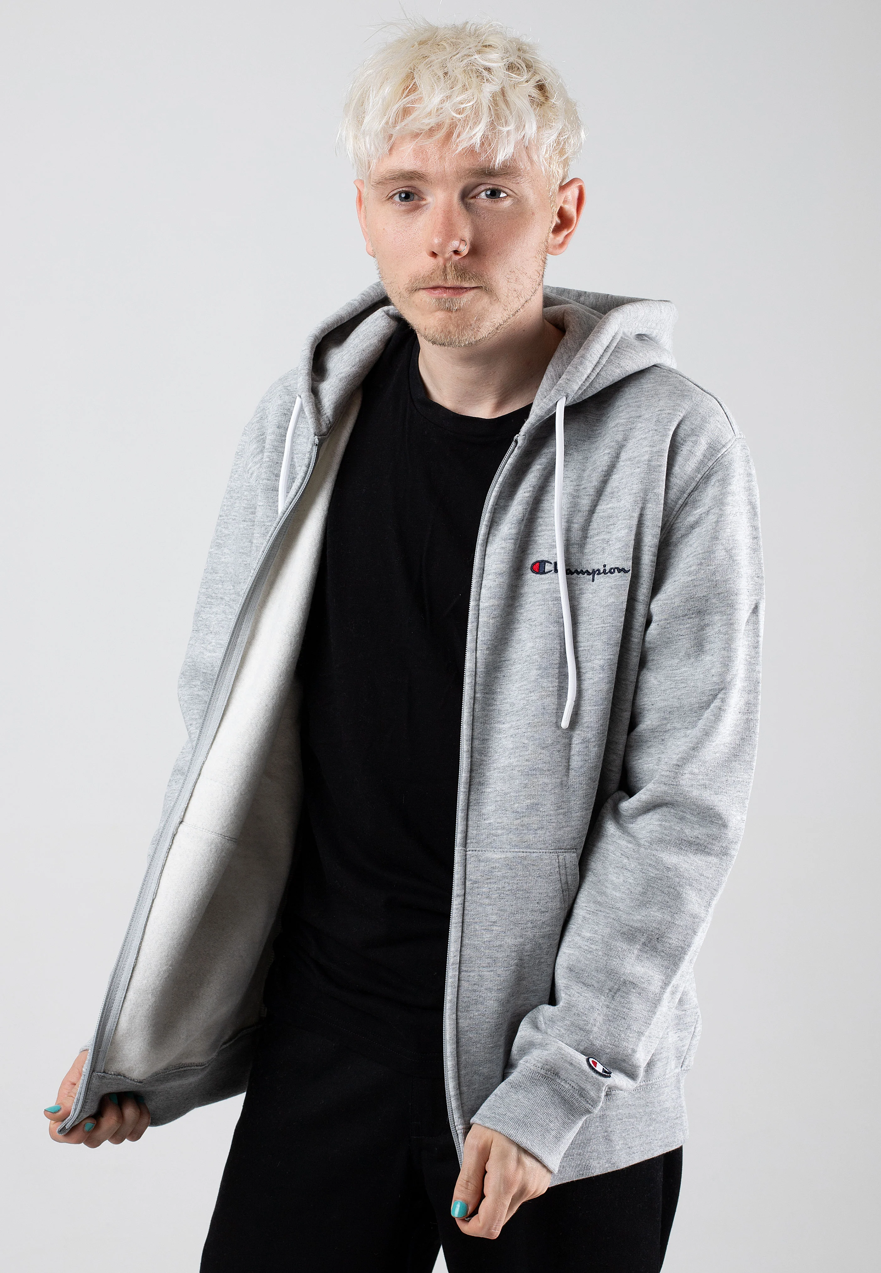 Hooded Full Zip New Oxford/Grey Melange - Zipper - Image 2