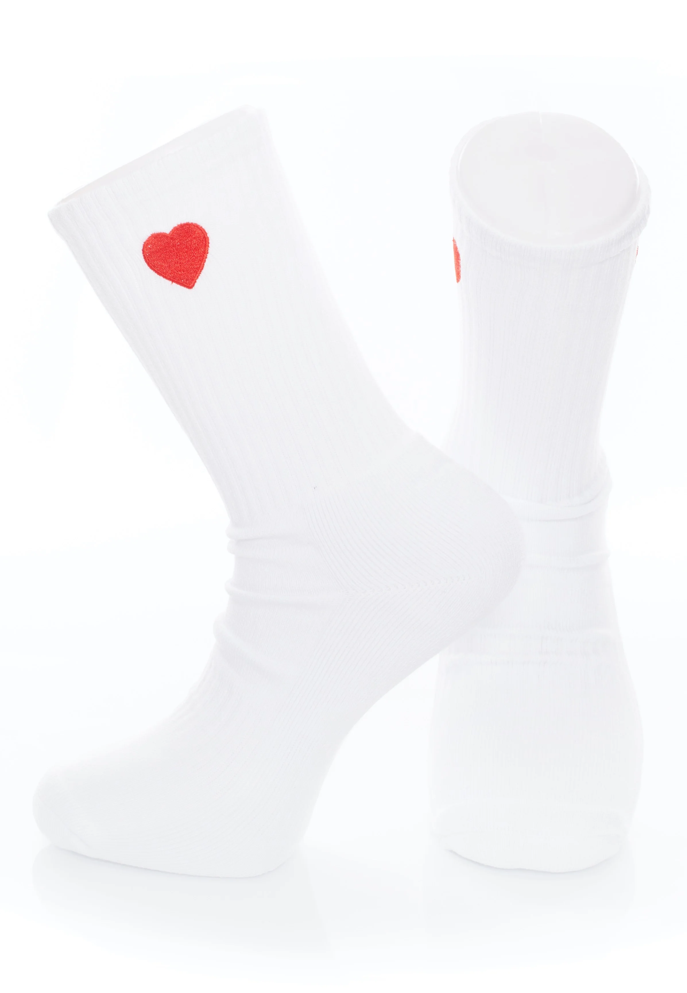 Heart Embroidery White - Socks - Image 3
