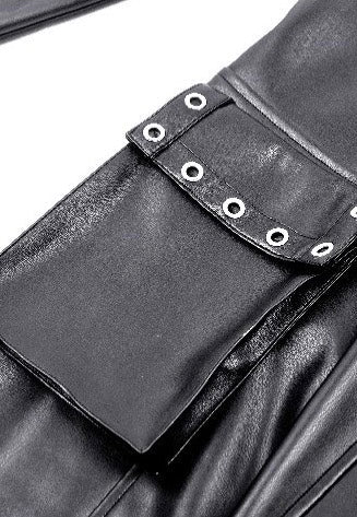 Edgy Leather Punk Asymmetrical - Dress - Image 12