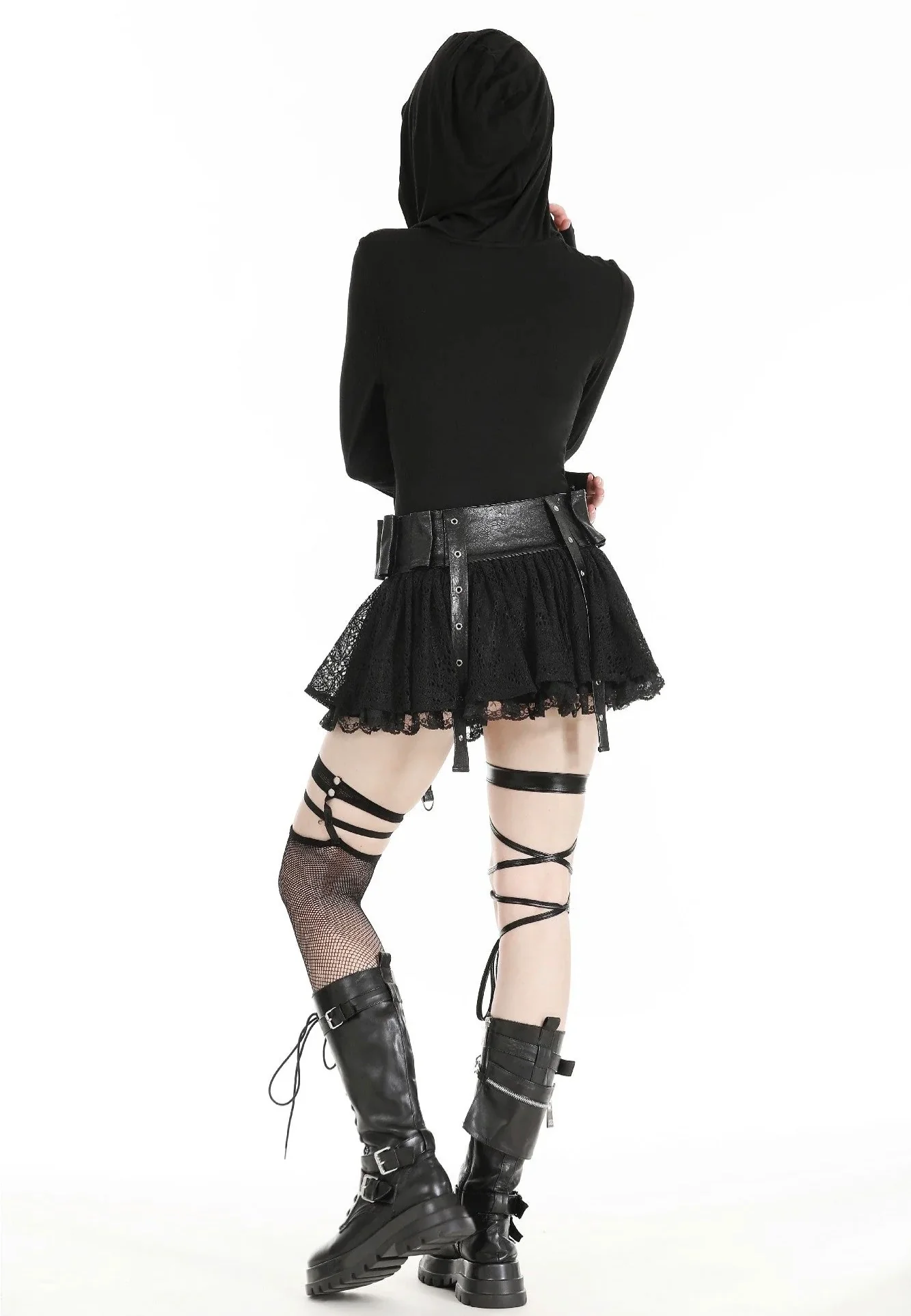 Gothic Assasin Fitted Hollow Out Black - Top - Image 5