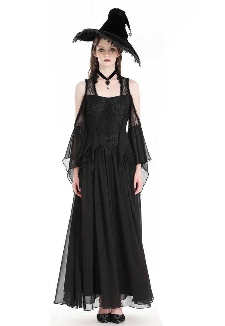 Halloween Witch Off Shoulder Black - Dress - Image 11