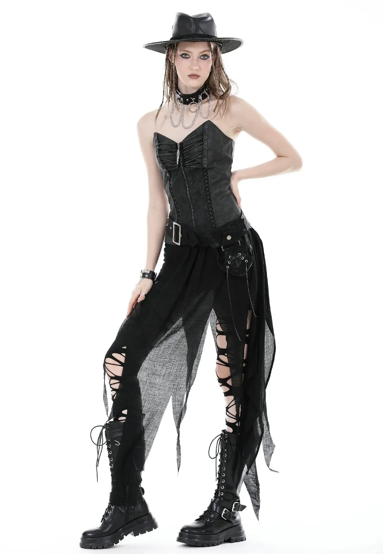 Punk Decadent Irregular Black - Skirt - Image 7
