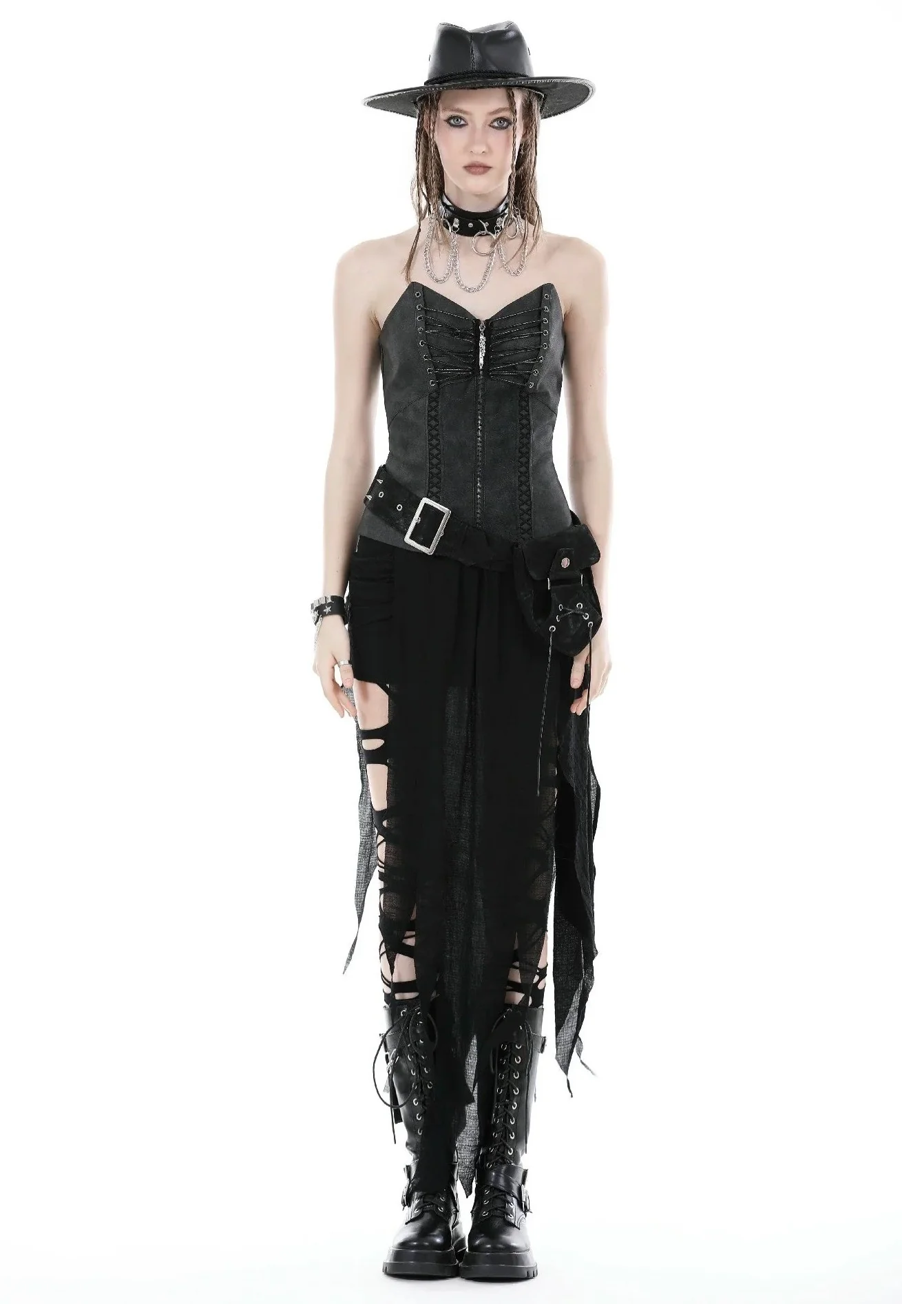 Punk Decadent Irregular Black - Skirt - Image 8