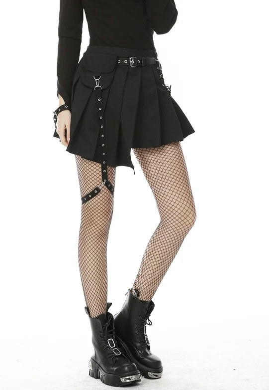 Punk Rock Locomotive Irreqular Black - Skirt - Image 6