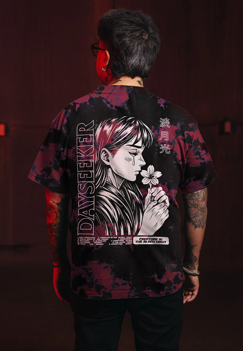 Crying Girl Black/Red Tie Dye - T-Shirt - Image 2