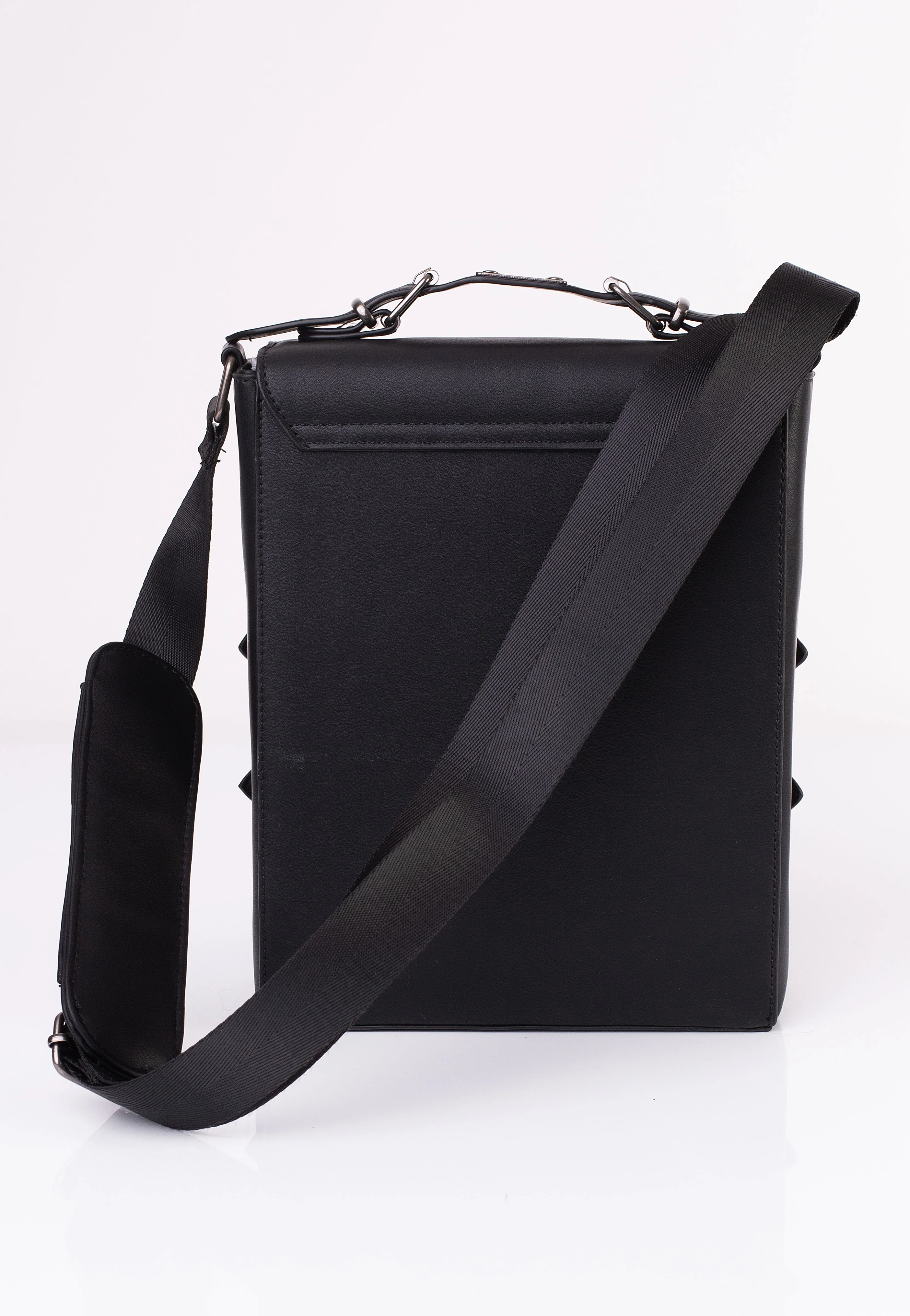 Faux Leather Crossbody Black - Messenger Bag - Image 4