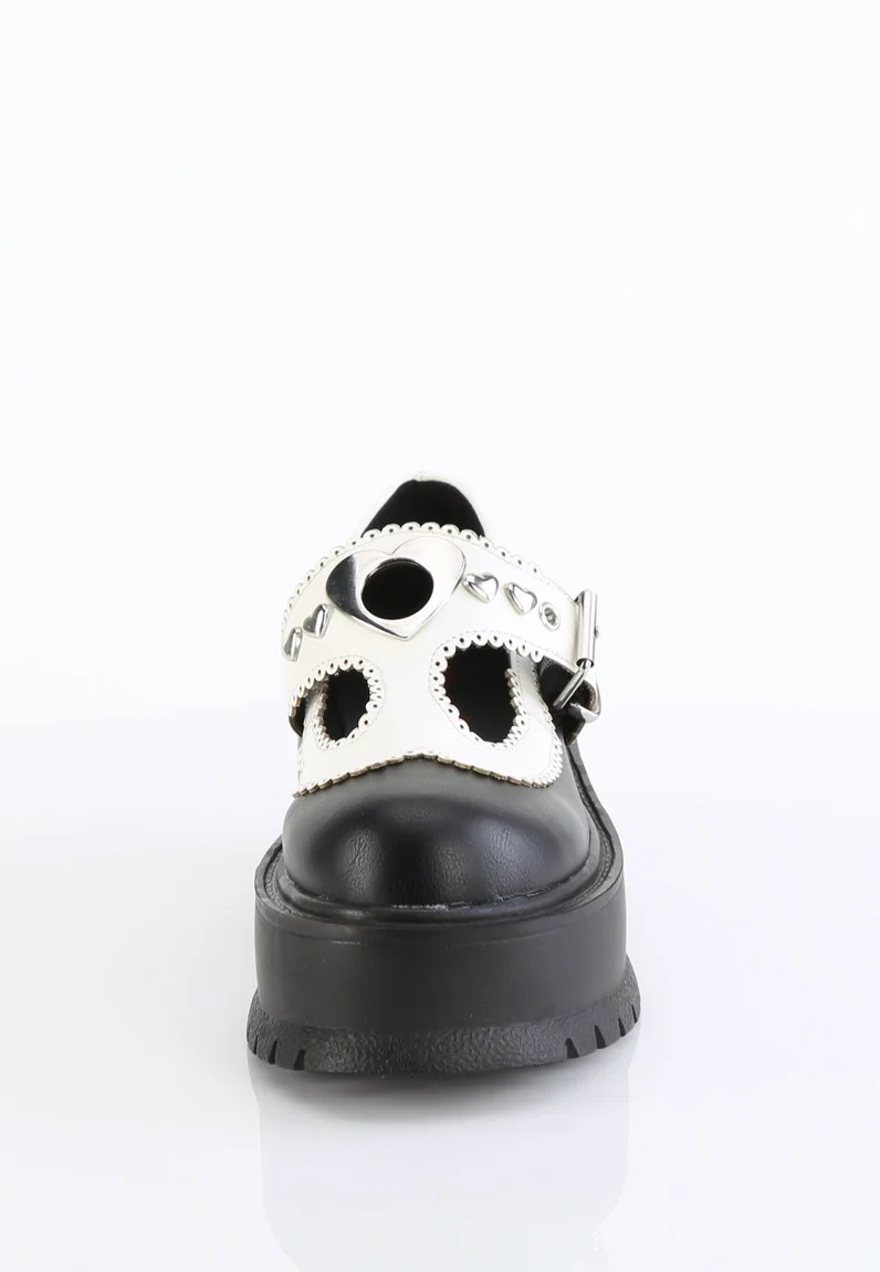Slacker 23 Black/White Vegan Leather - Girl Sandals - Image 6