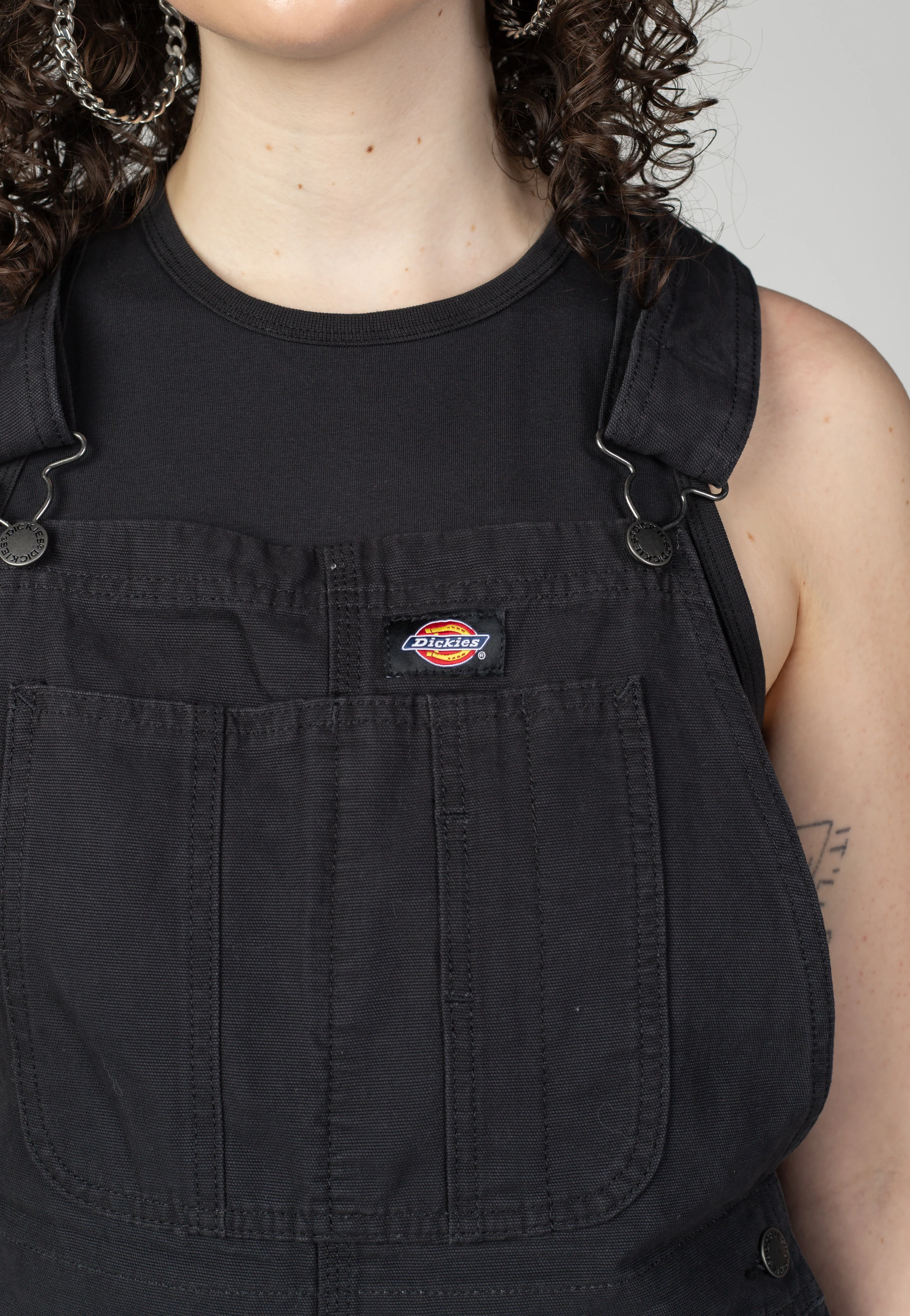 Canvas Short Bib W Black - Dungarees - Image 4