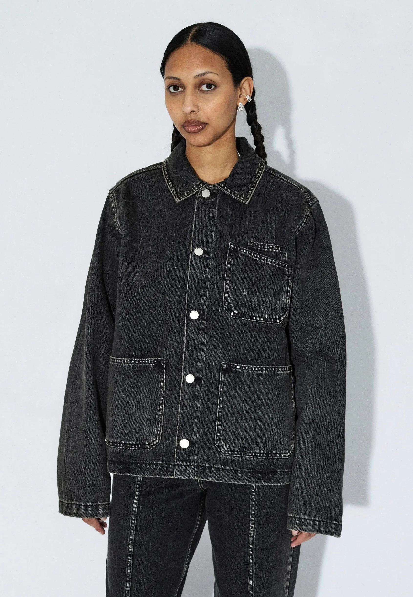 Evon Worker Aged Black - Jeans Jacket - Image 9