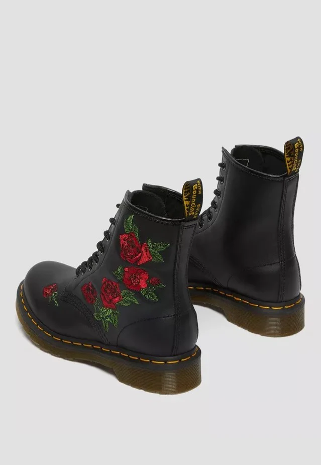 1460 Vonda Floral Rose Black Softy - Girl Shoes - Image 4