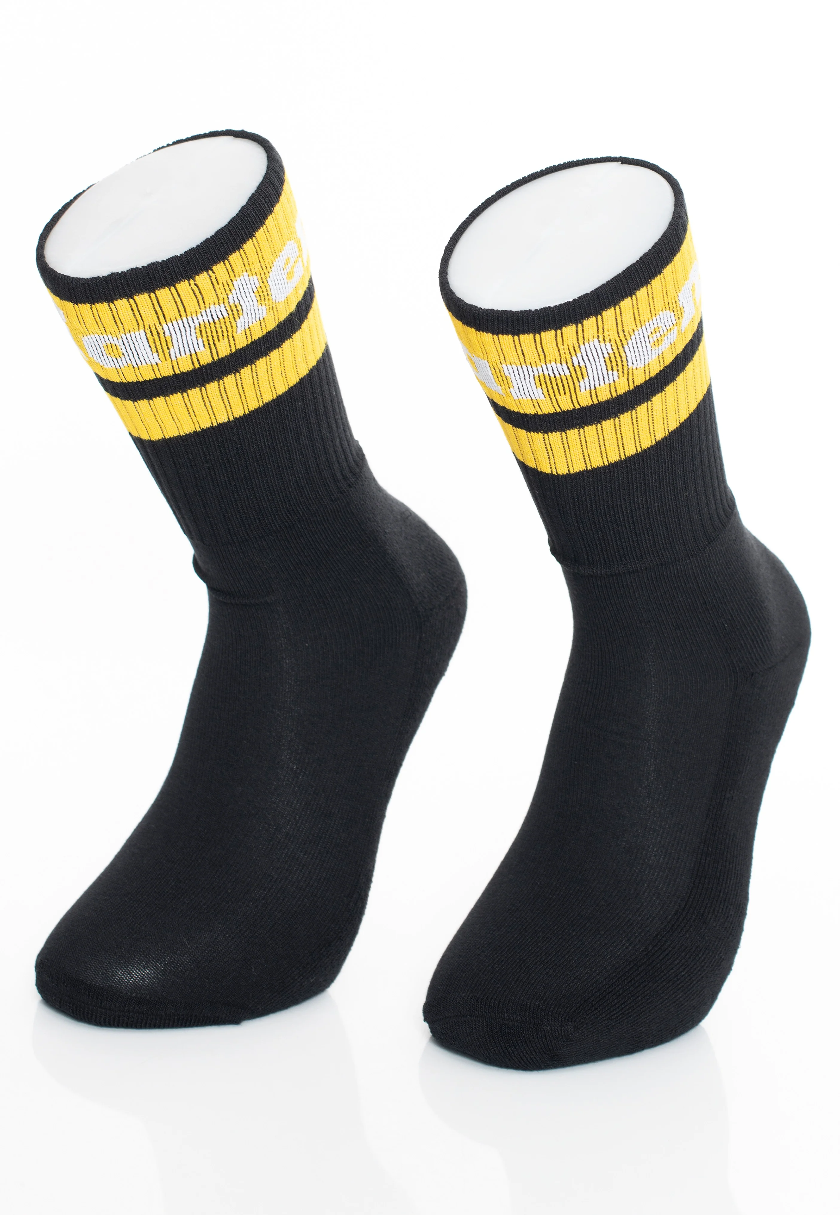 Athletic Logo Black/Yellow & White Cotton Blend - Socks - Image 2