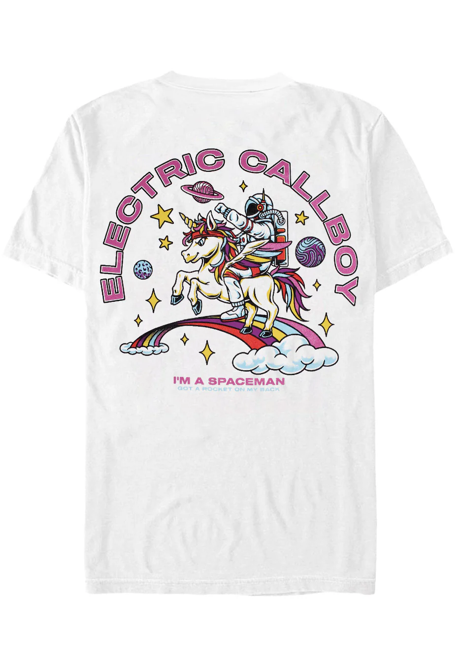 Spaceman Unicorn White - T-Shirt - Image 2