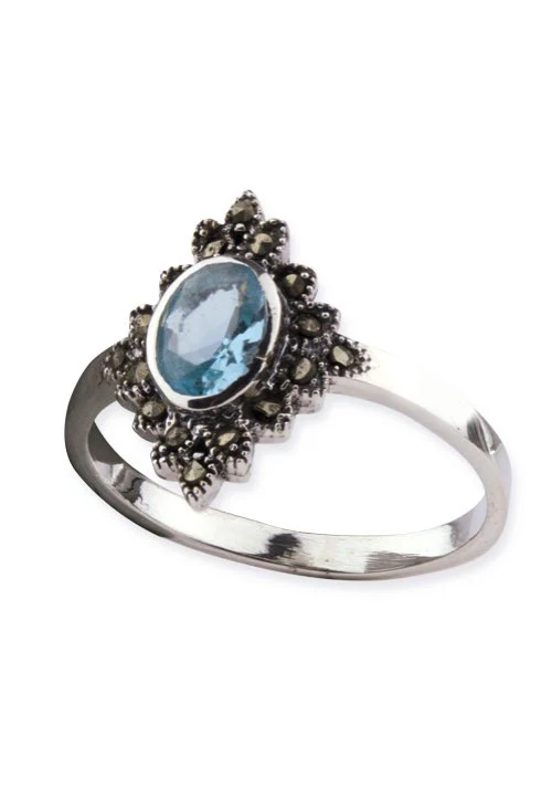 Blue Marcasite Silver - Ring - Image 4