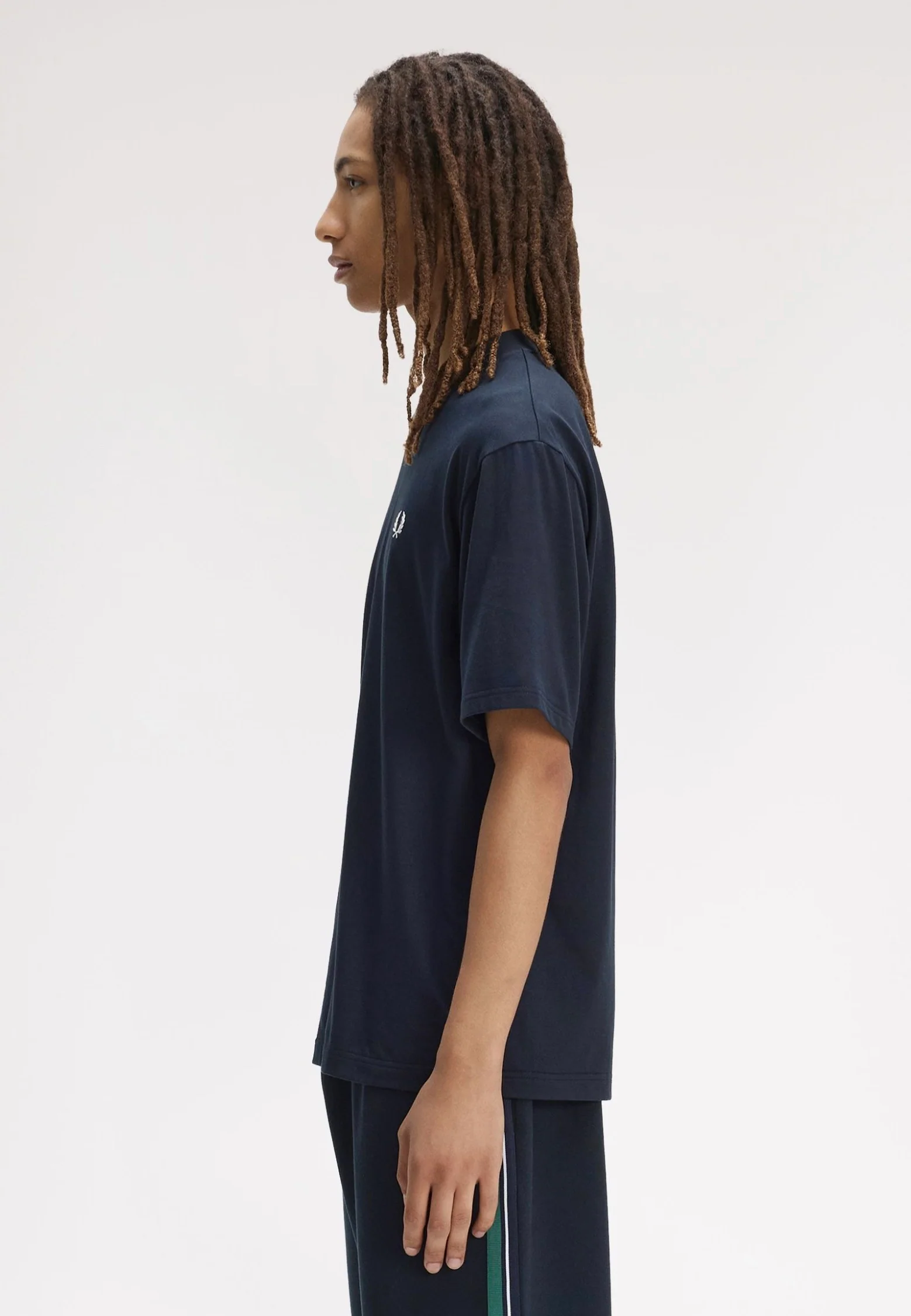 Back Print Fred Perry Text Navy - T-Shirt - Image 7