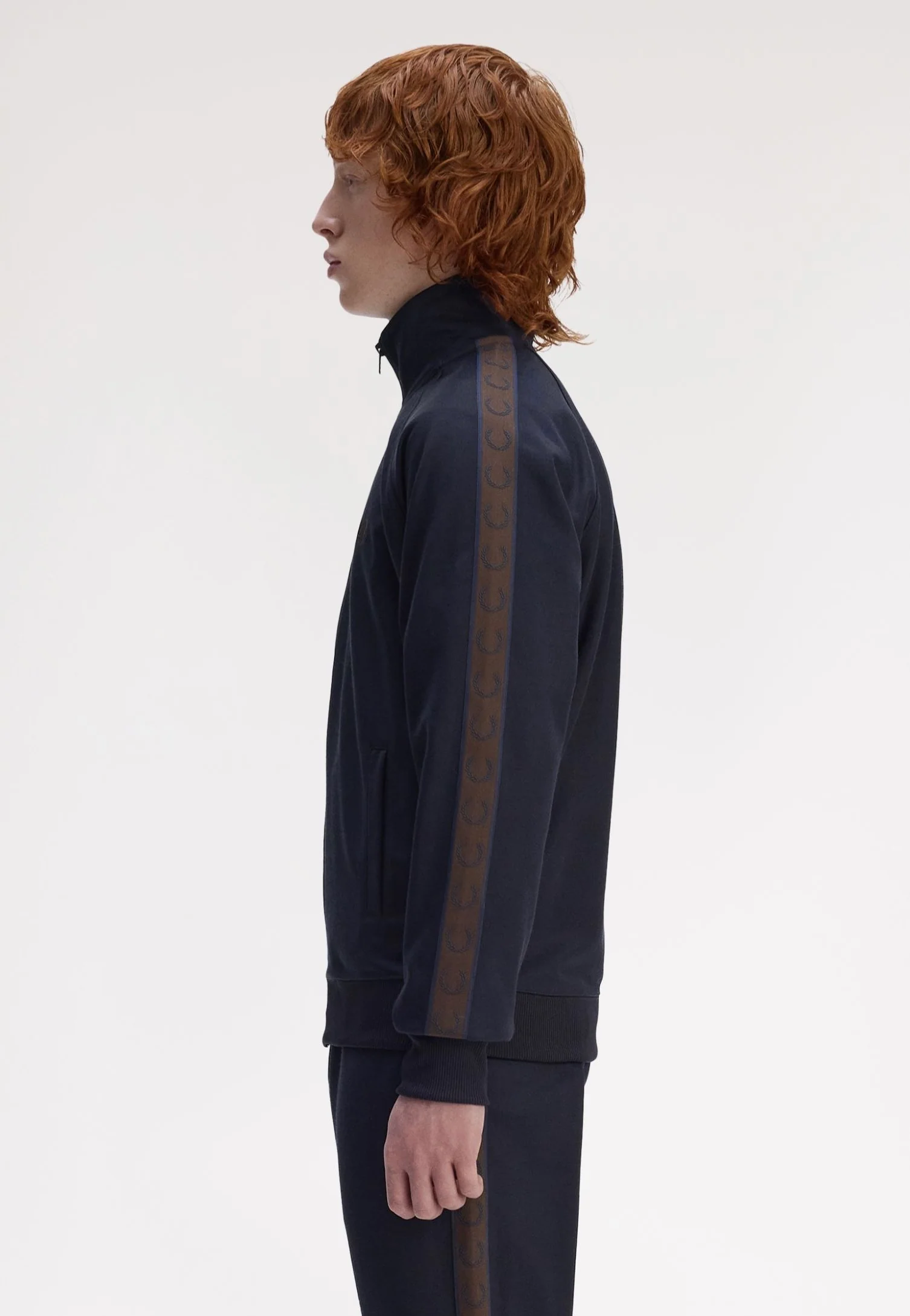 Contrast Tape Navy/Burnt Tobacco - Track Jacket - Image 7